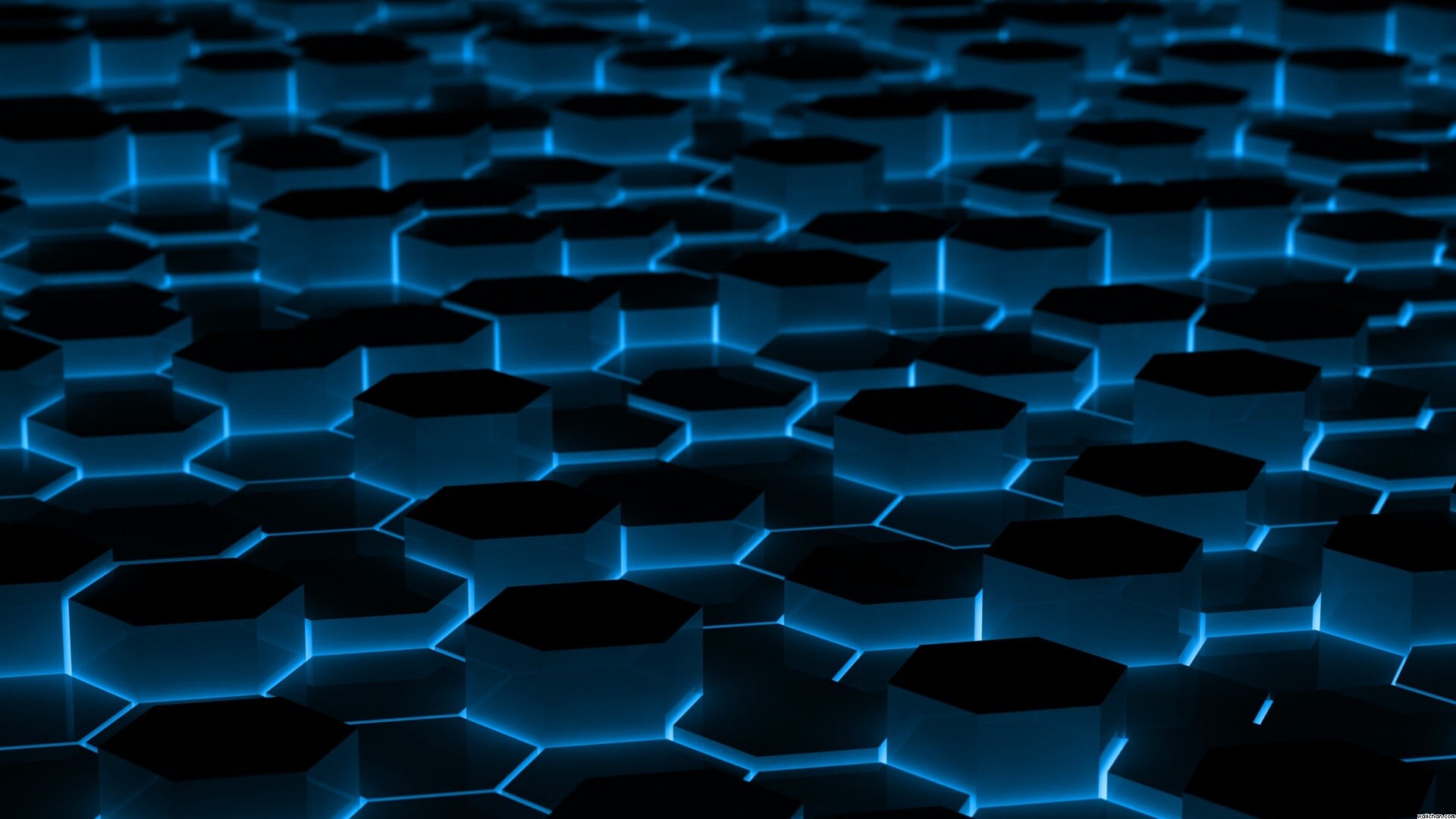 Geometric Abstract: Three-dimensional shapes, Edges, Obtuse angles. 1920x1080 Full HD Background.