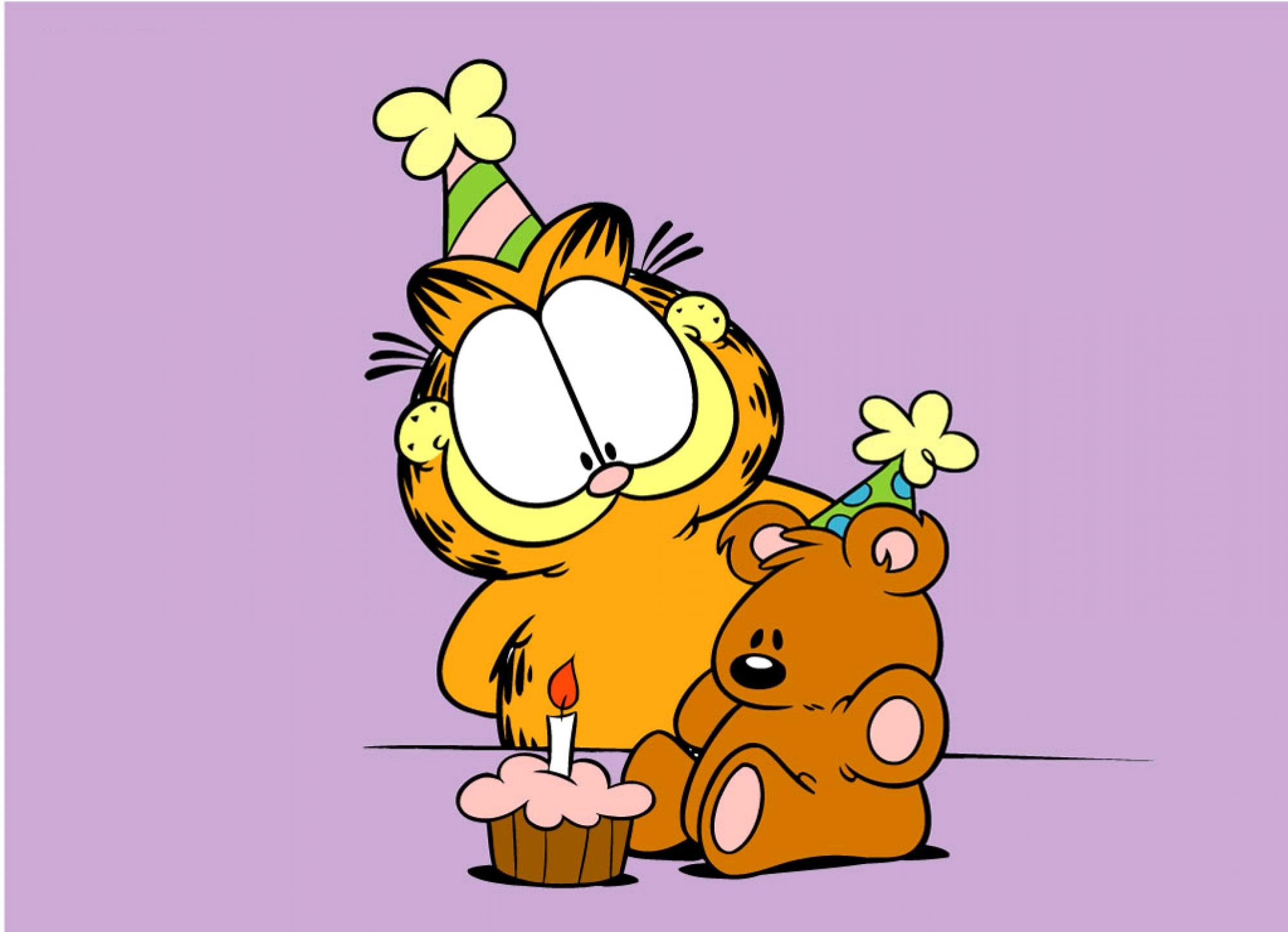 Garfield: Portrayed as a lazy, fat, and cynical orange persian/tabby cat. 1990x1440 HD Background.