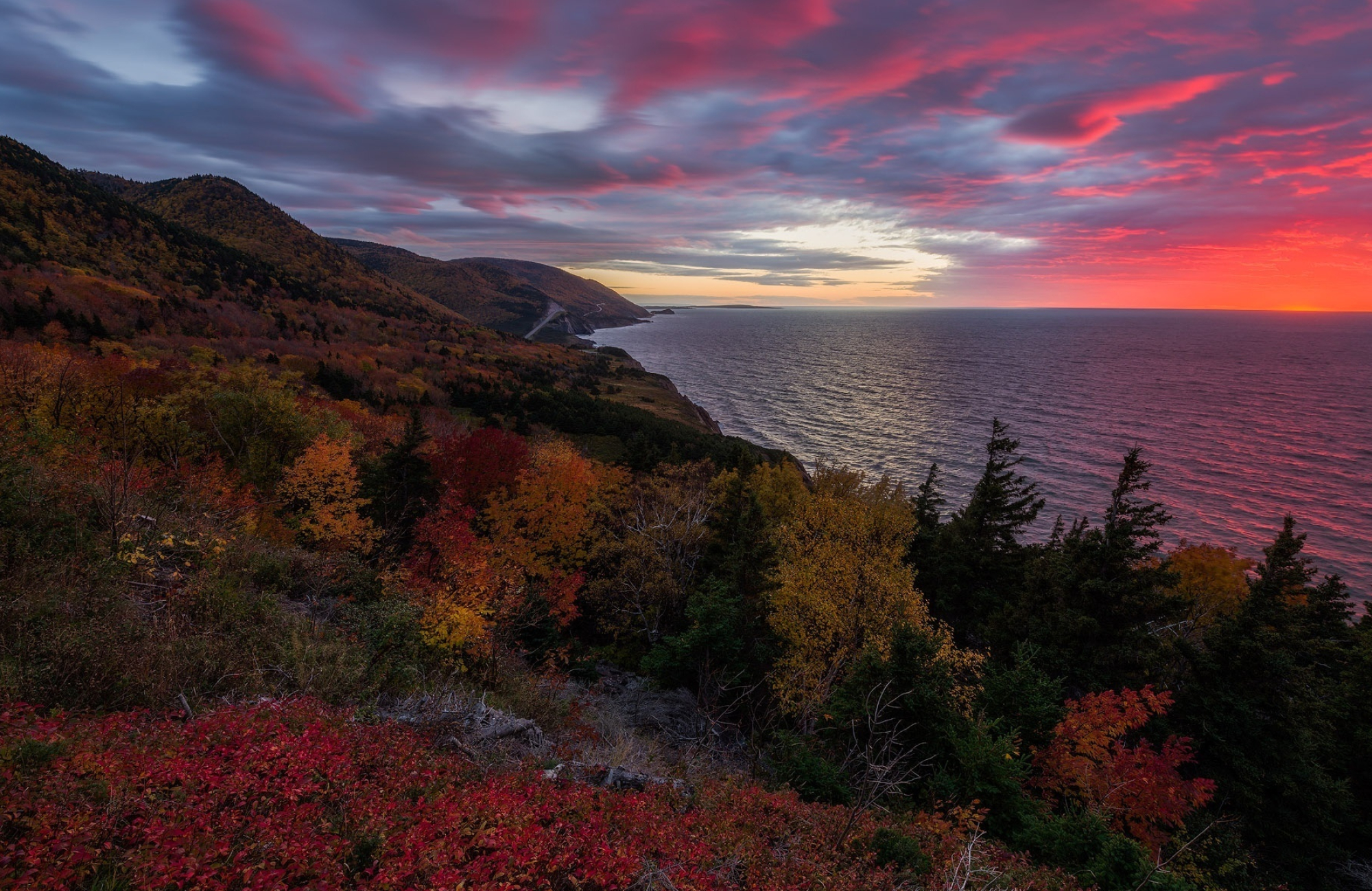 Cape Breton Island, Highlands National Park, Autumn, Sunsets, 2000x1300 HD Desktop