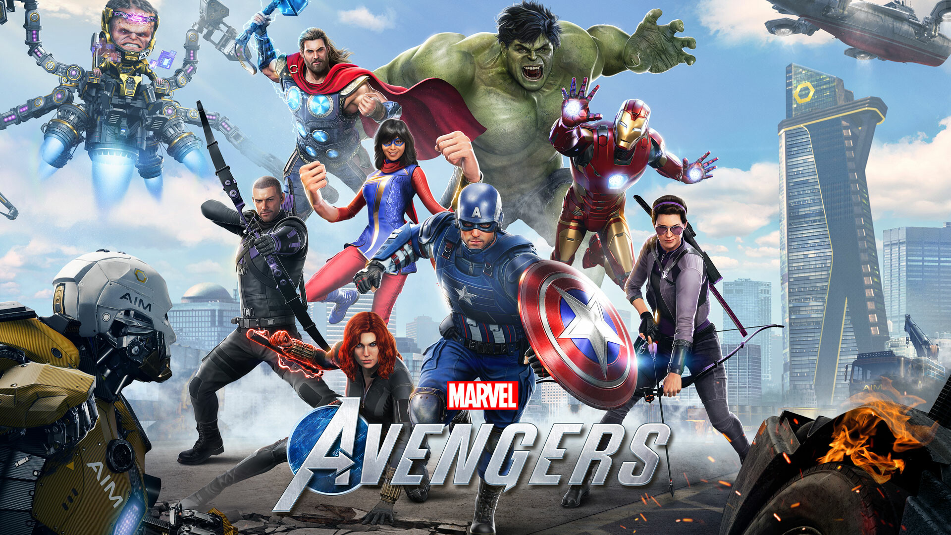 Avengers: A 2020 action-adventure brawler game developed by Crystal Dynamics and published by Square Enix. 1920x1080 Full HD Background.