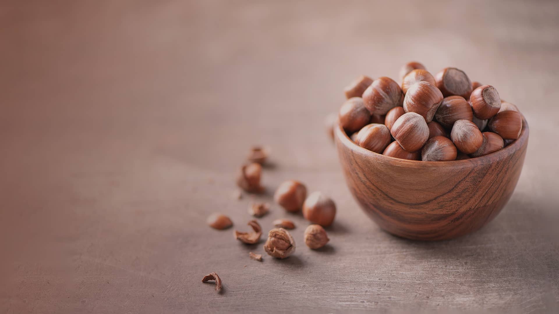 Hazelnuts: Used as flavoring agents of coffee and various alcoholic and non-alcoholic drinks. 1920x1080 Full HD Wallpaper.