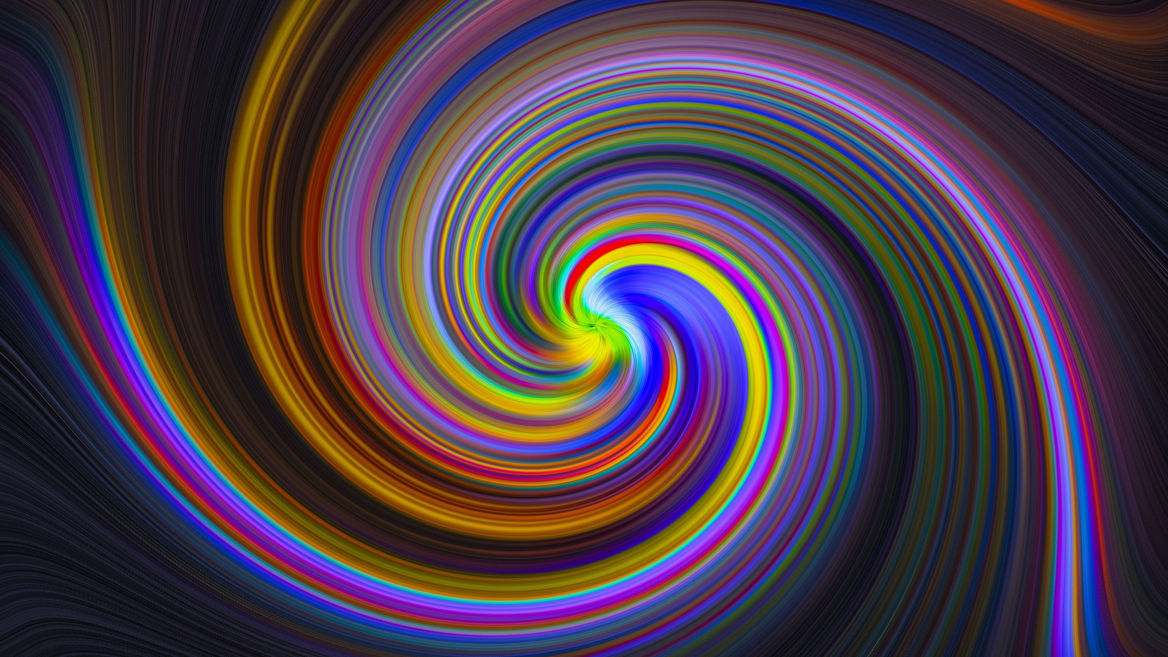 Swirl infinite spiral, Colorful rainbow resolution, Wallpaper, 3840x2160 4K Desktop