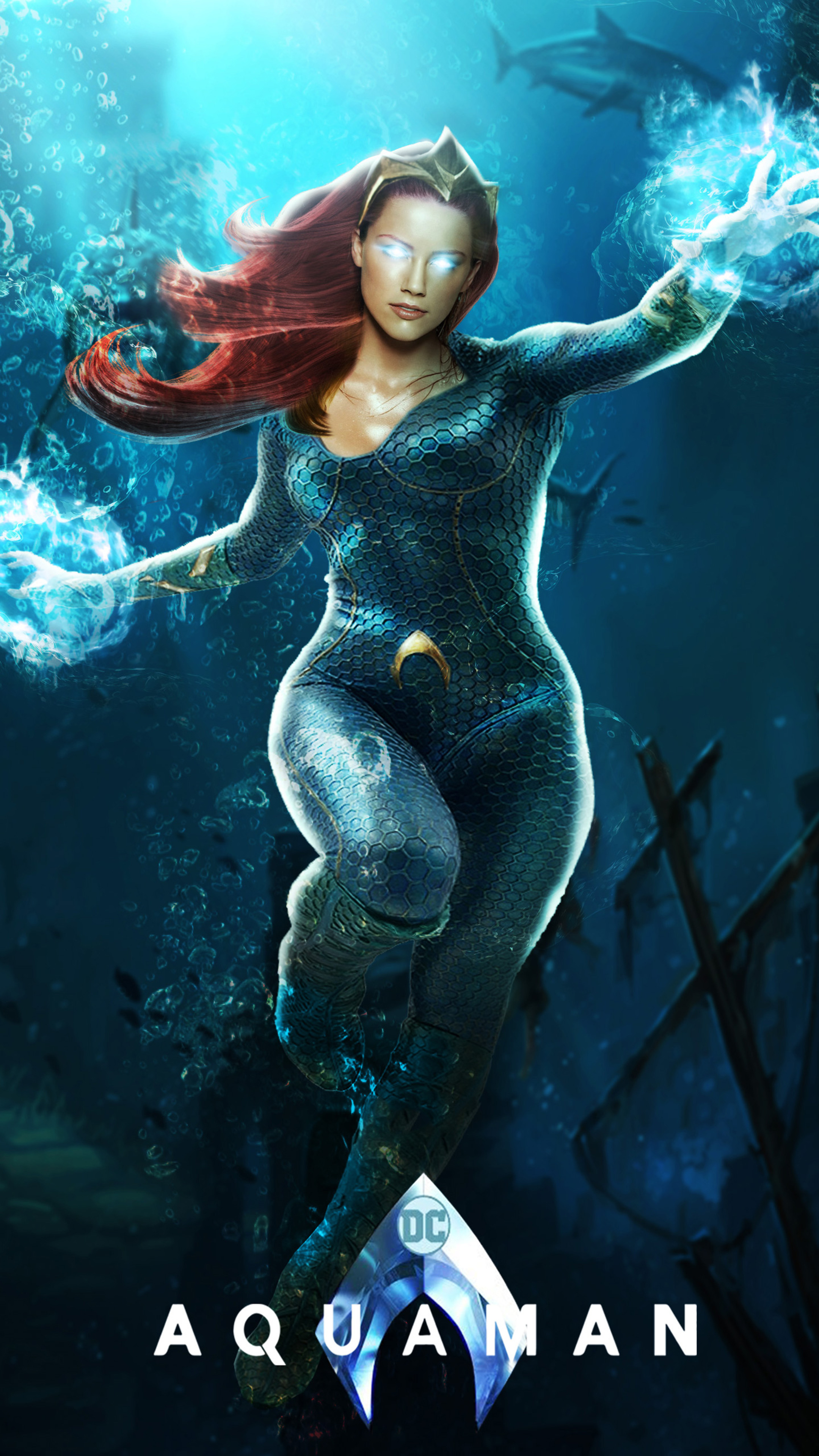Mera, Aquaman movie poster, Xperia wallpapers, High-quality imagery, 2160x3840 4K Phone
