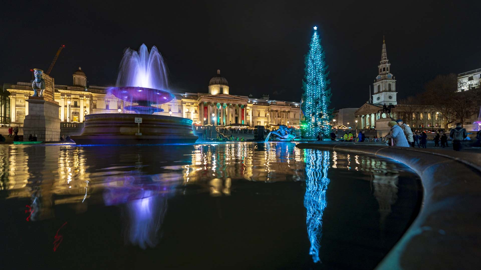 Trafalgar Square Christmas, Festive spirit, Ornate tree, Festive decorations, 1920x1080 Full HD Desktop