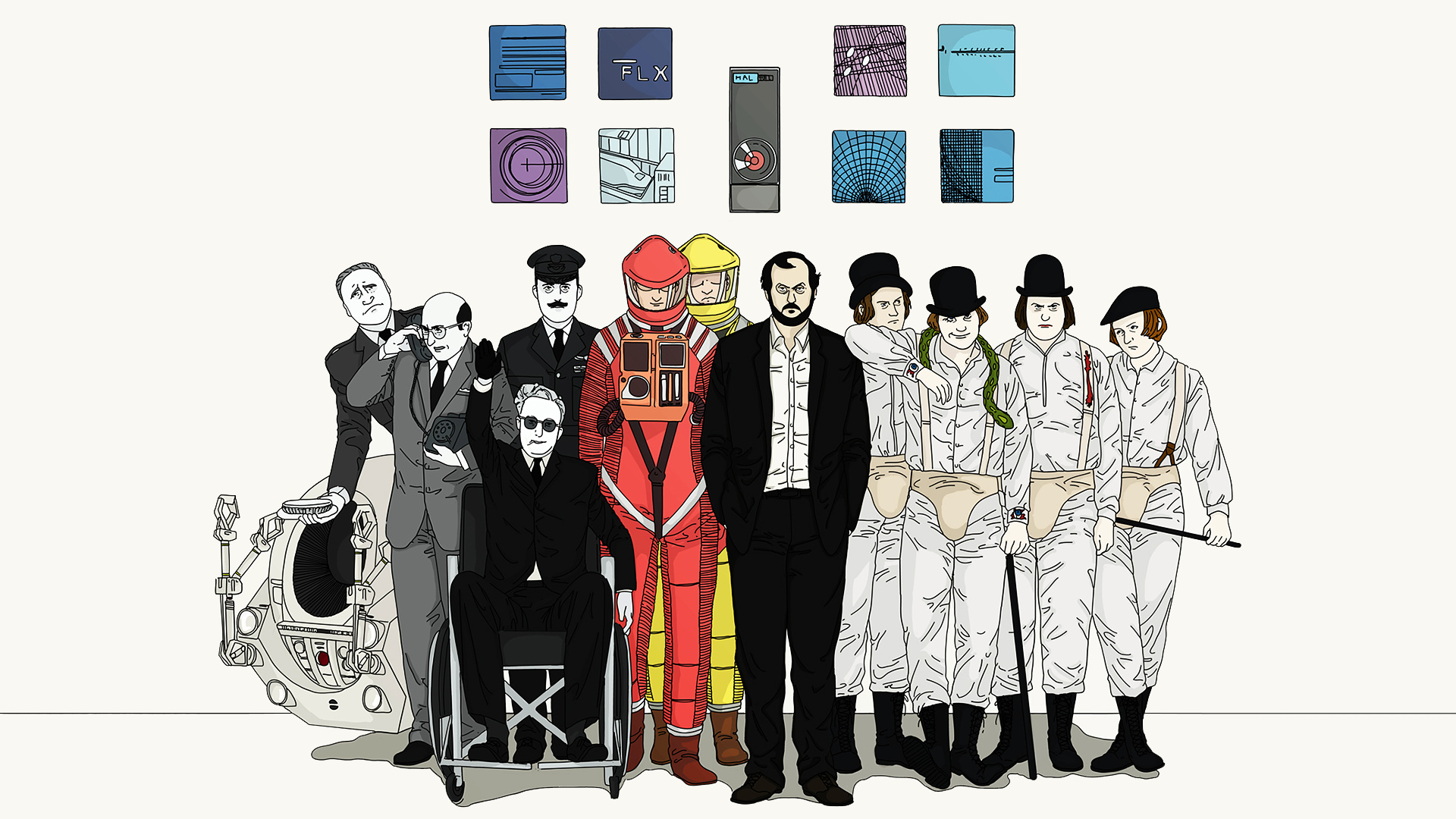 HAL 9000, Stanley Kubrick films, A Clockwork Orange, Movie classics, 1920x1080 Full HD Desktop