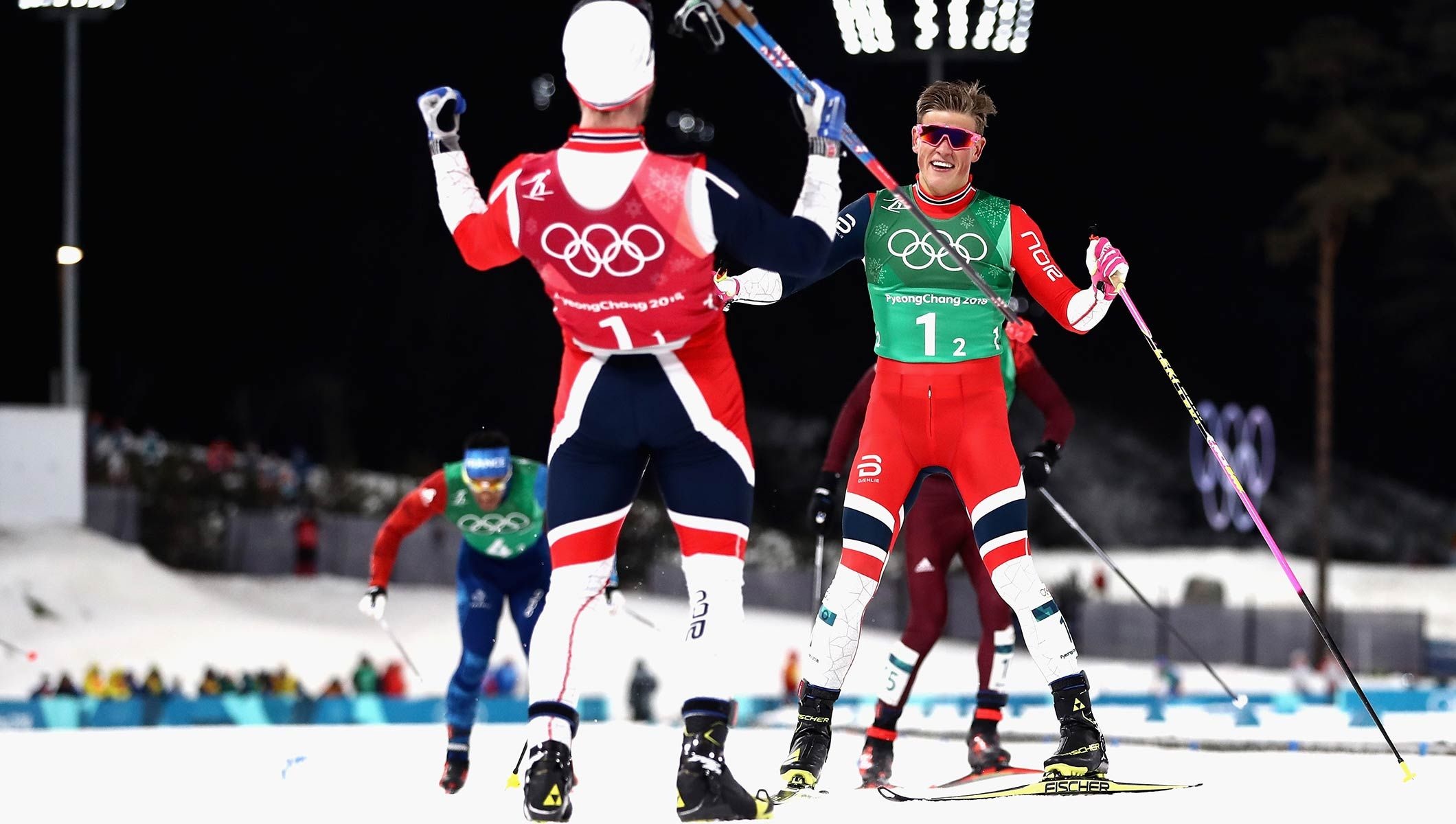Johannes Hoesflot Klaebo, Martin Johnsrud Sundby, Pyeongchang 2018, Cross country skiing, 2120x1200 HD Desktop