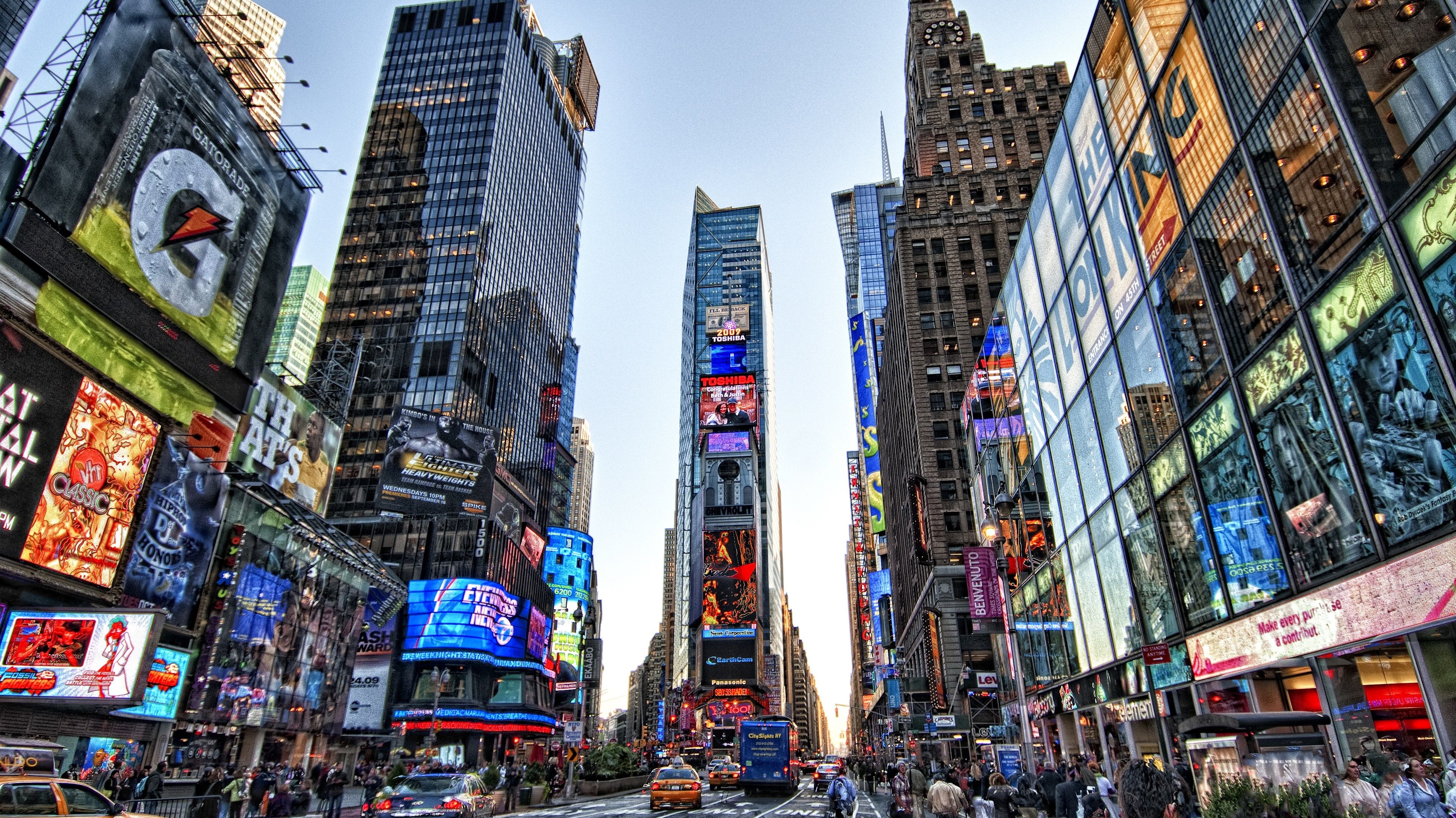 Times Square, Vibrant atmosphere, Captivating scenery, Urban hub, 3840x2160 4K Desktop