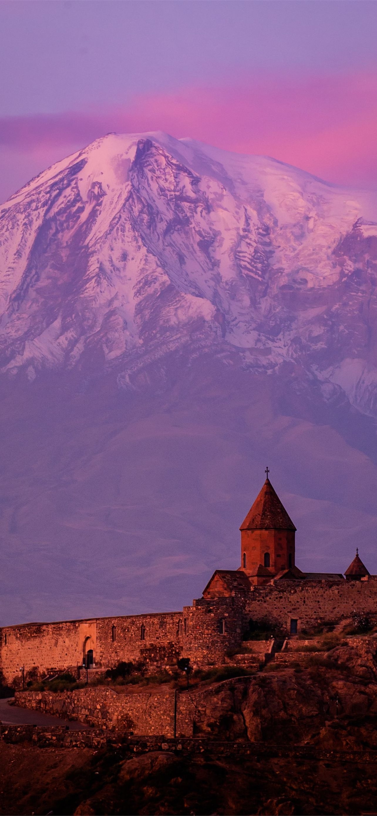 Armenia: Mount Ararat, The third most prominent mountain in West Asia. 1290x2780 HD Wallpaper.