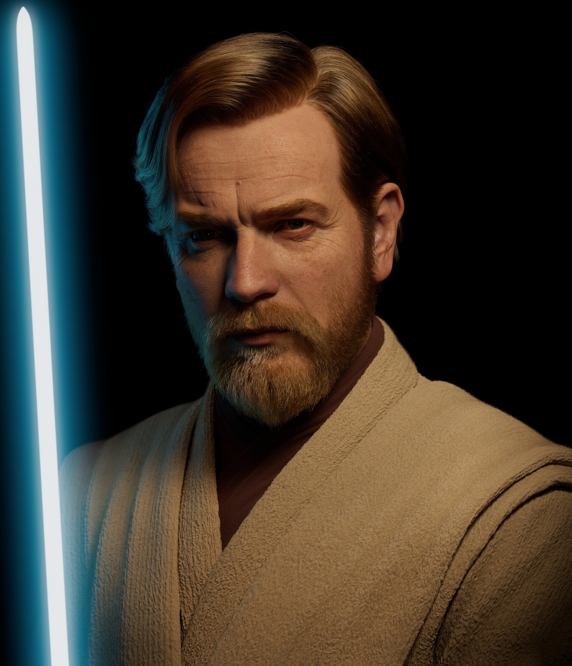 Obi-Wan Kenobi, Movies, ArtStation, Fan art, 1920x2240 HD Handy