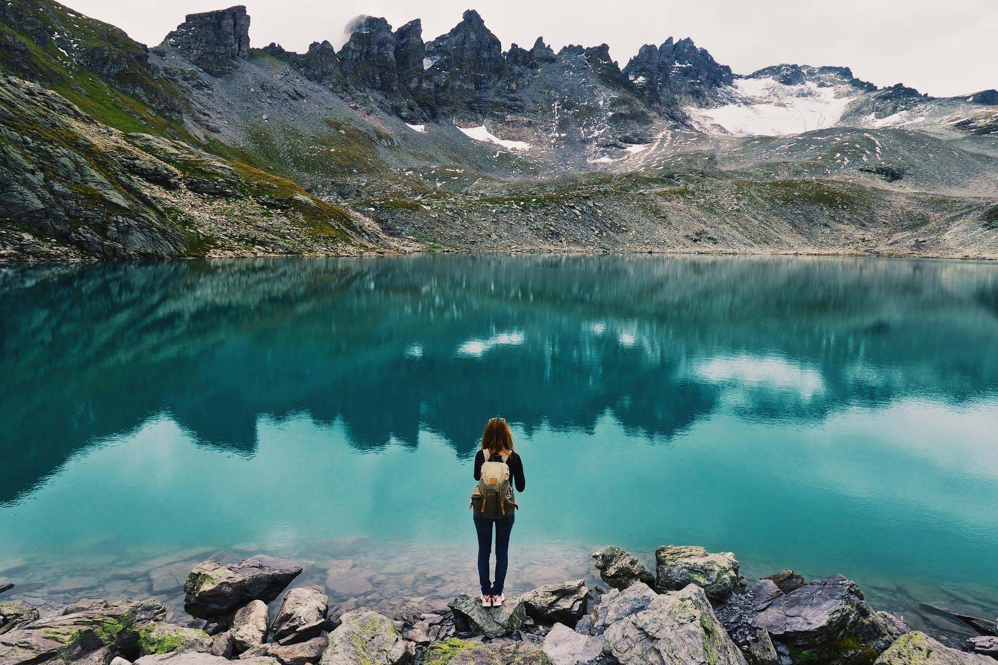 Women photography, Nature landscape, Lake hiking, Outdoor mountains, 2050x1370 HD Desktop