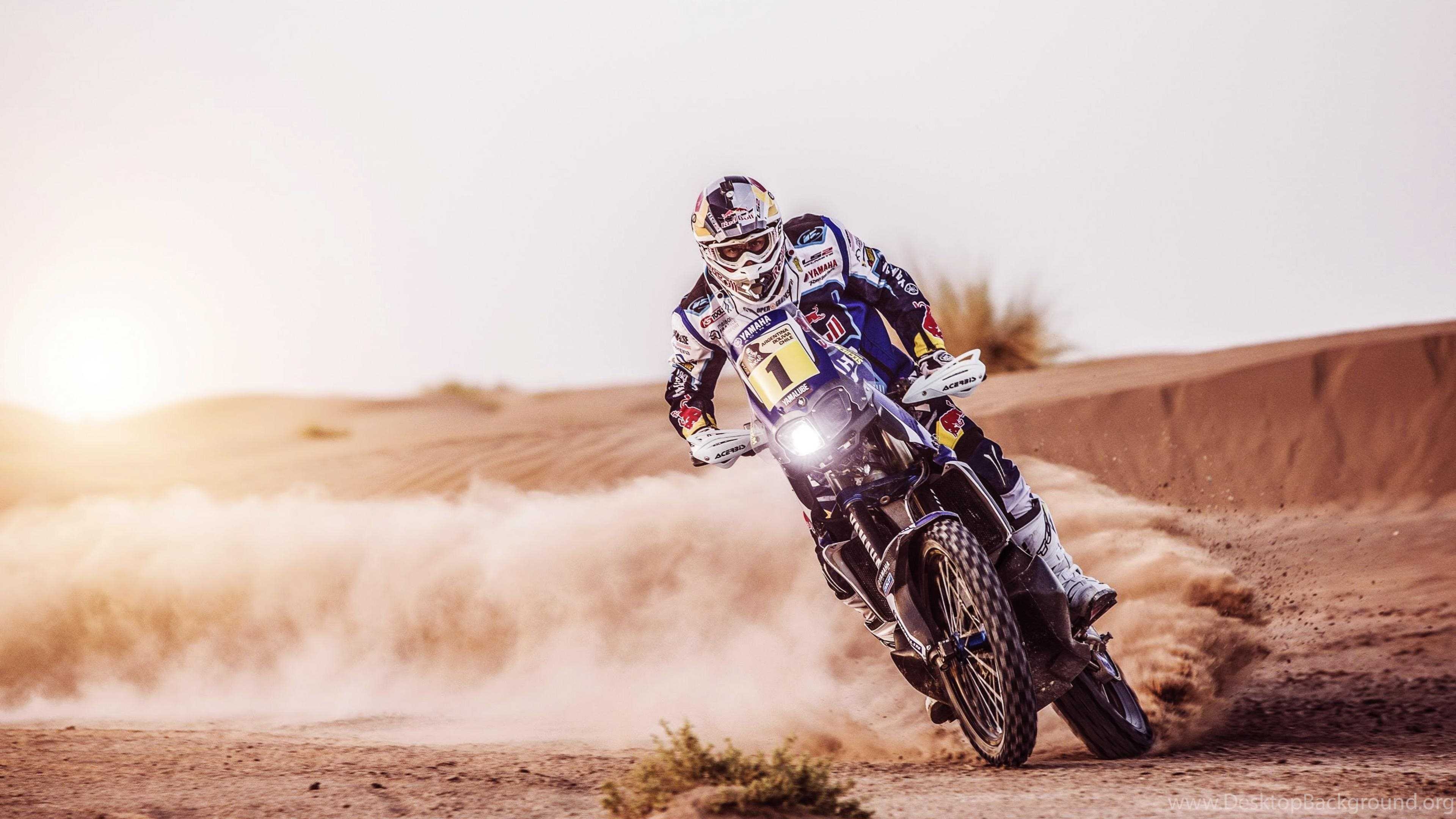 Motocross: Pillars of Dust From Under the Wheels, Desert Pursuit. 3840x2160 4K Background.