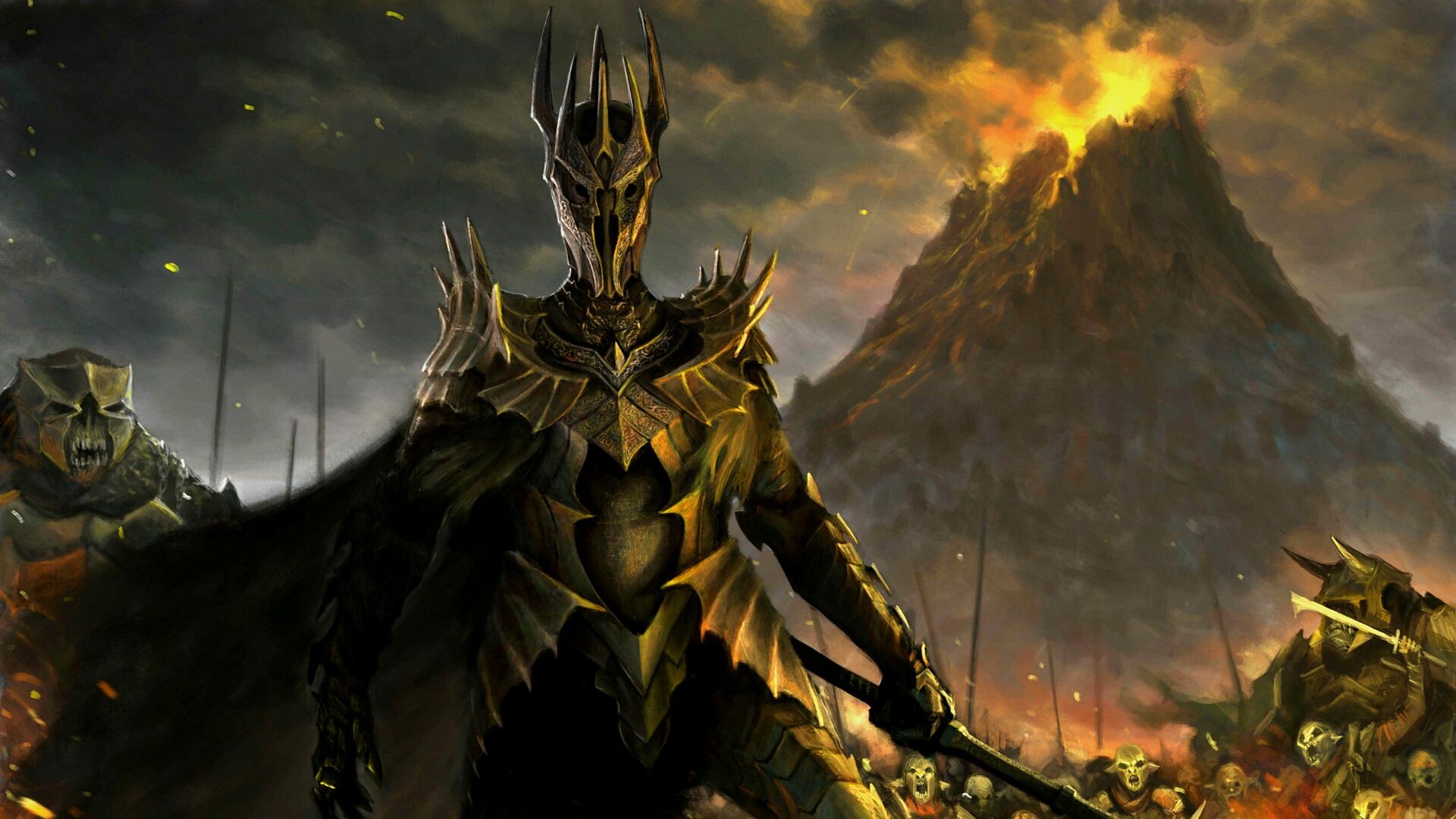 The Lord of the Rings: Sauron, Identified as the "Necromancer" of Tolkien's earlier novel The Hobbit. 1920x1080 Full HD Wallpaper.