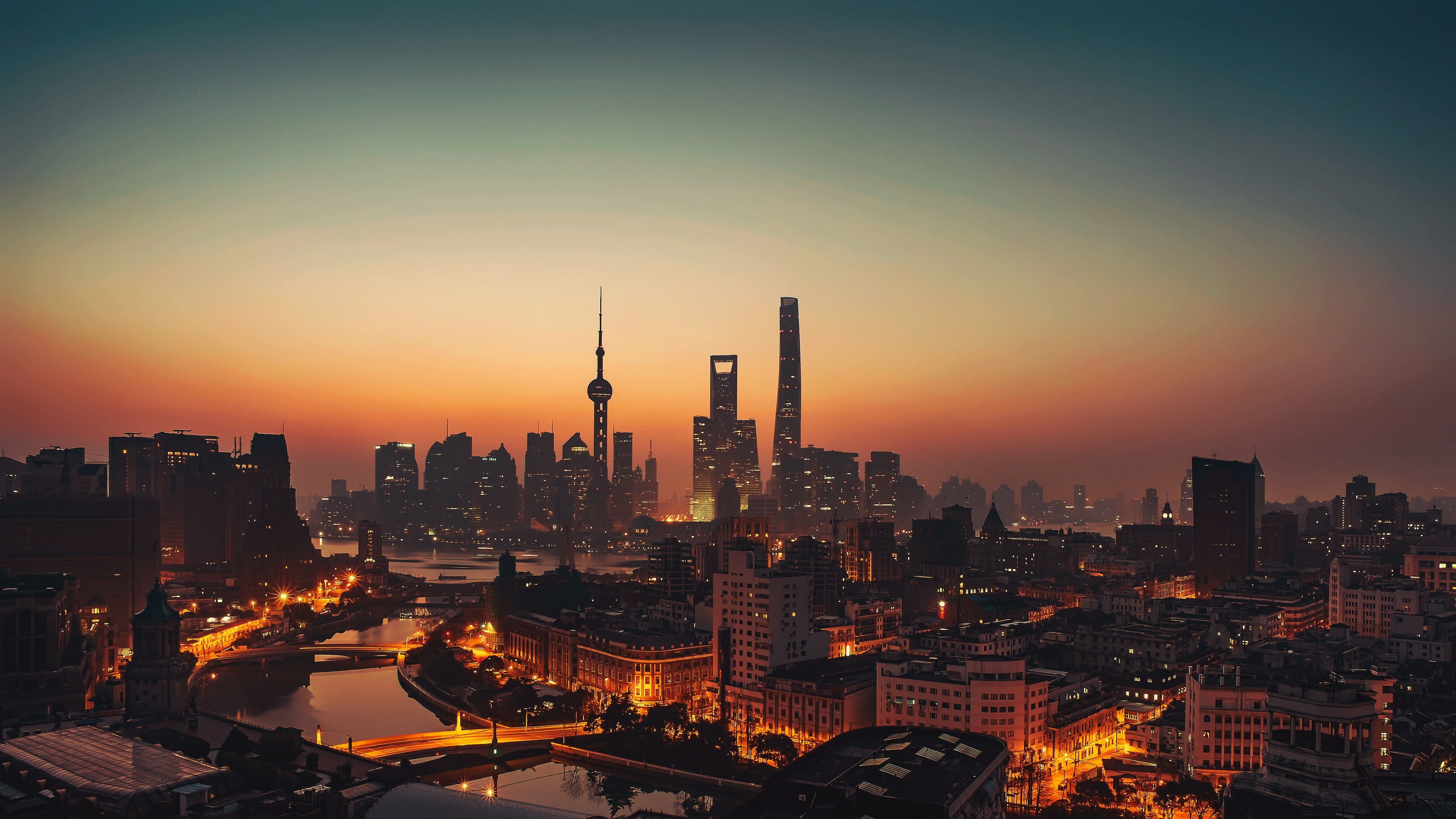 Shanghai skyline, Travels, 50 4k wallpapers, Hintergrnde, 3840x2160 4K Desktop