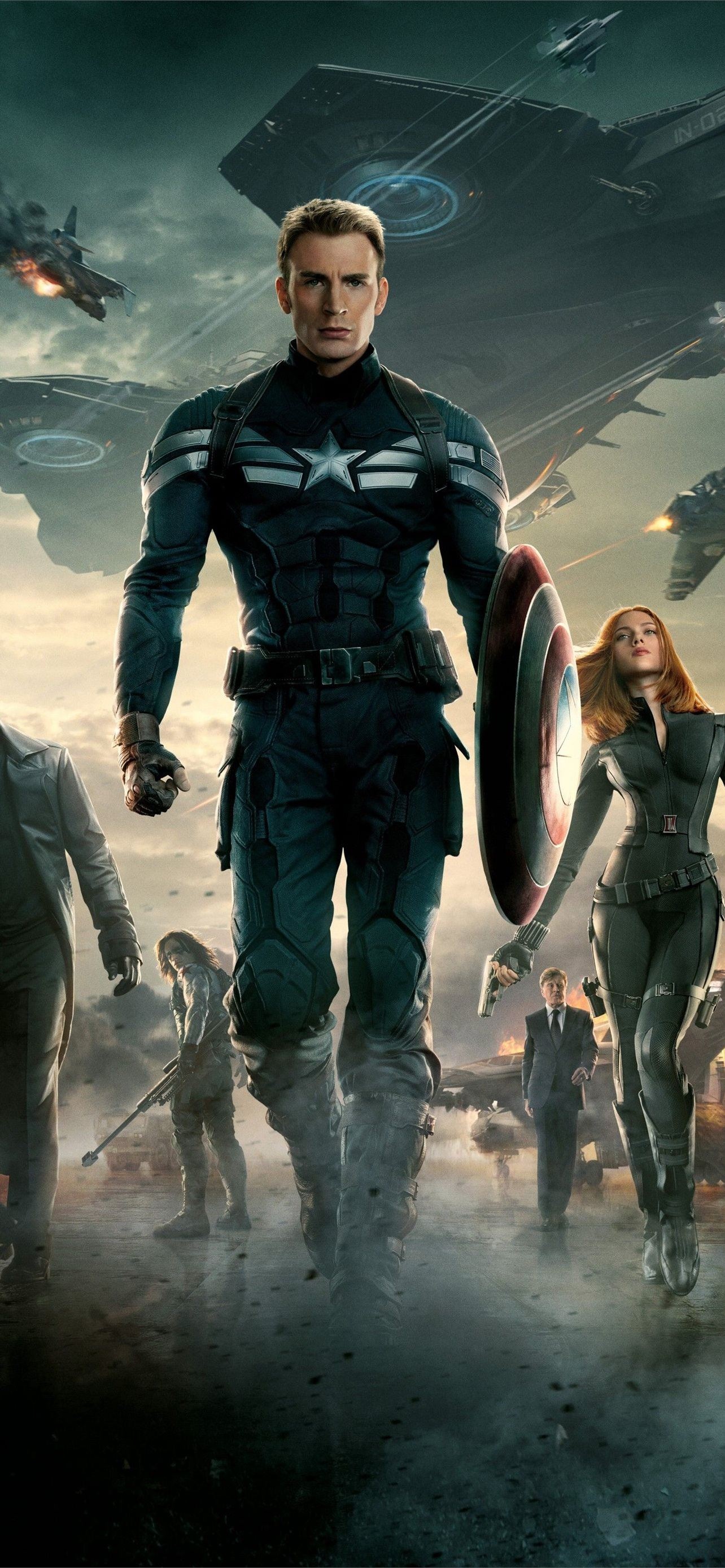 Captain America: A comic-strip superhero created by writer Joe Simon and artist Jack Kirby. 1290x2780 HD Background.