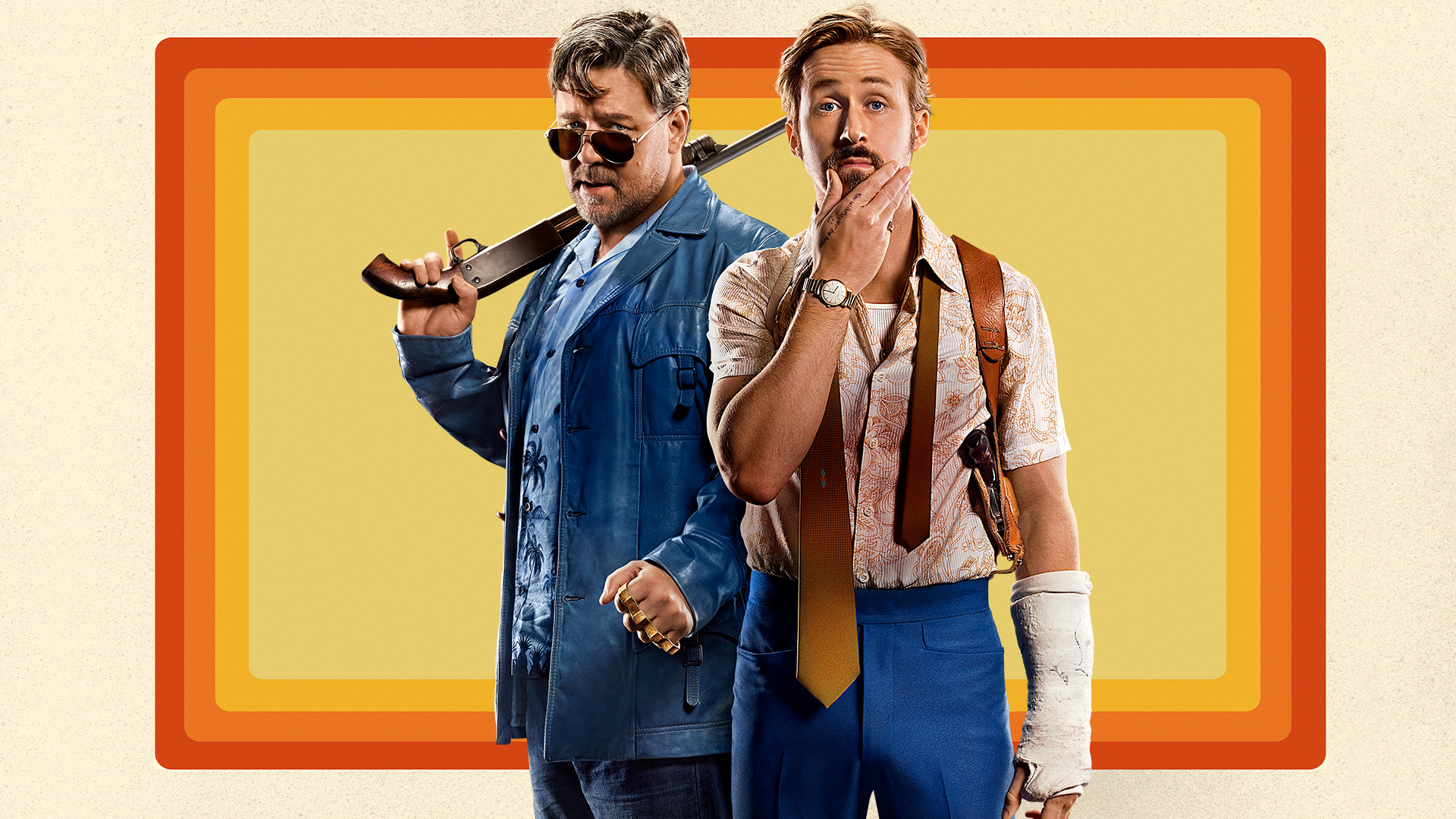 Ryan Gosling: Starred in the black comedy The Nice Guys, opposite Russell Crowe. 1920x1080 Full HD Background.