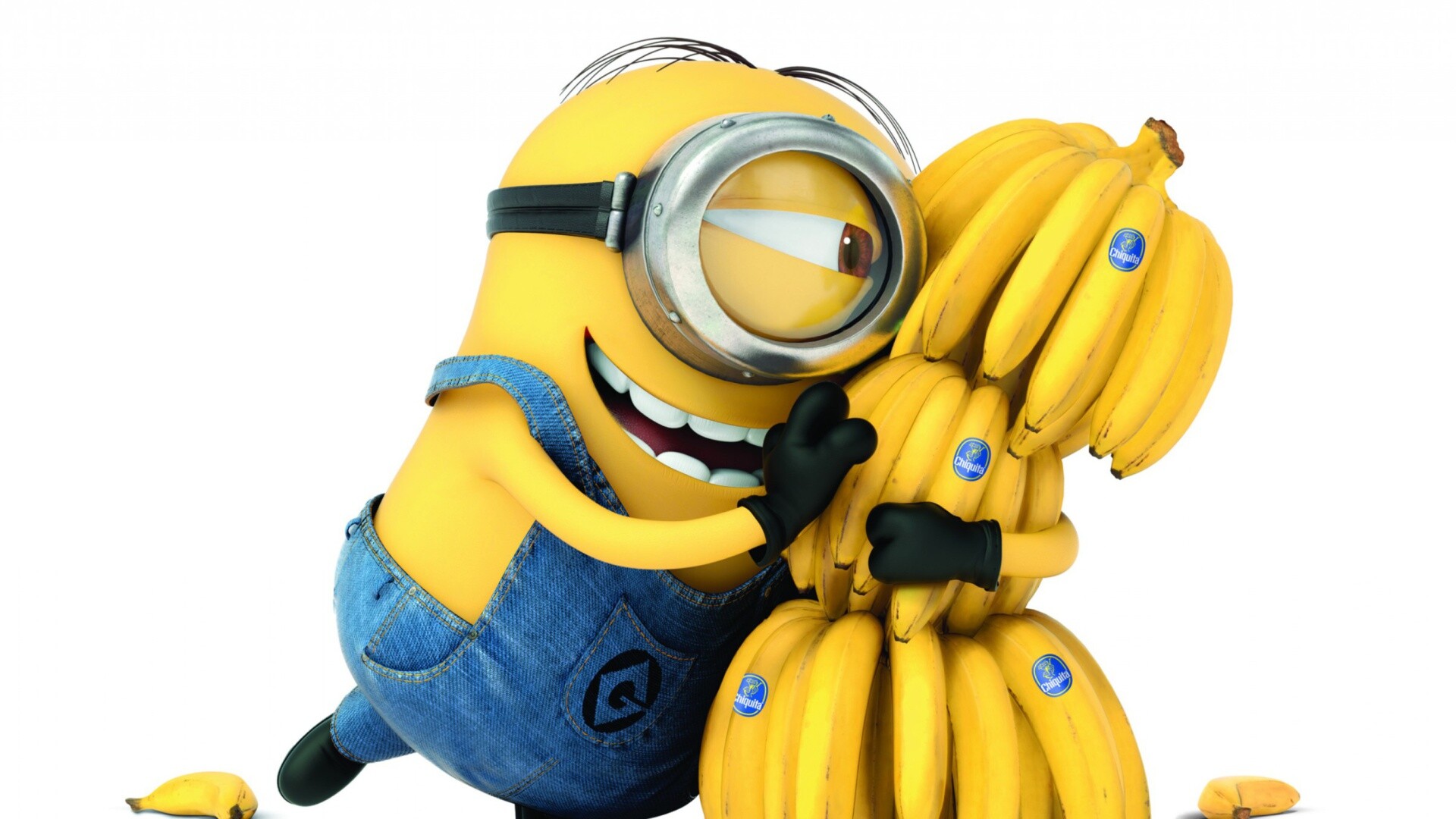 Despicable Me: Minion and banana, A computer-animated media franchise centering on Gru. 1920x1080 Full HD Wallpaper.