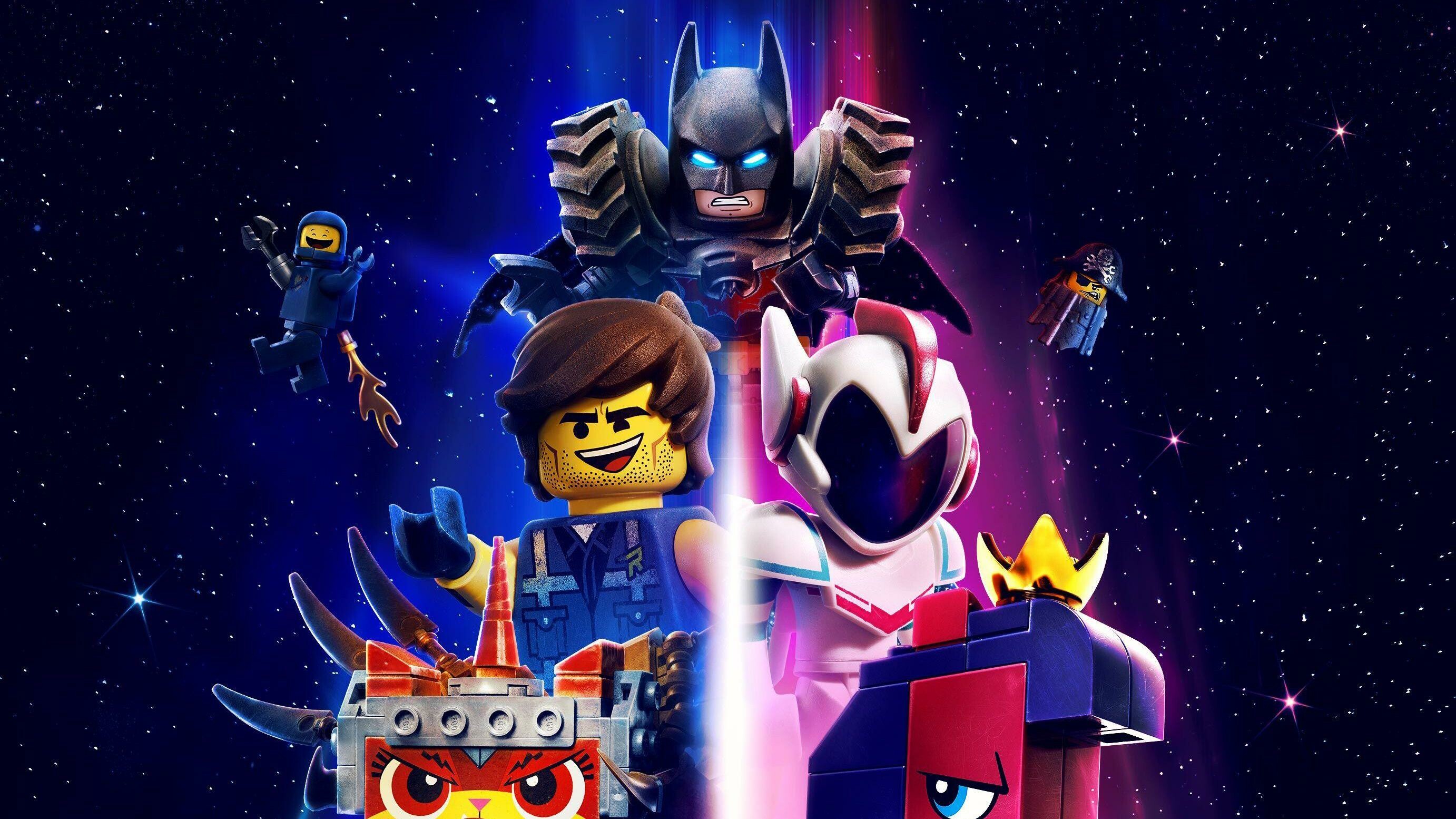 The Lego Movie: Cartoon featuring popular figures, such as Batman, Superman, Gandalf and Superwoman. 2770x1560 HD Background.