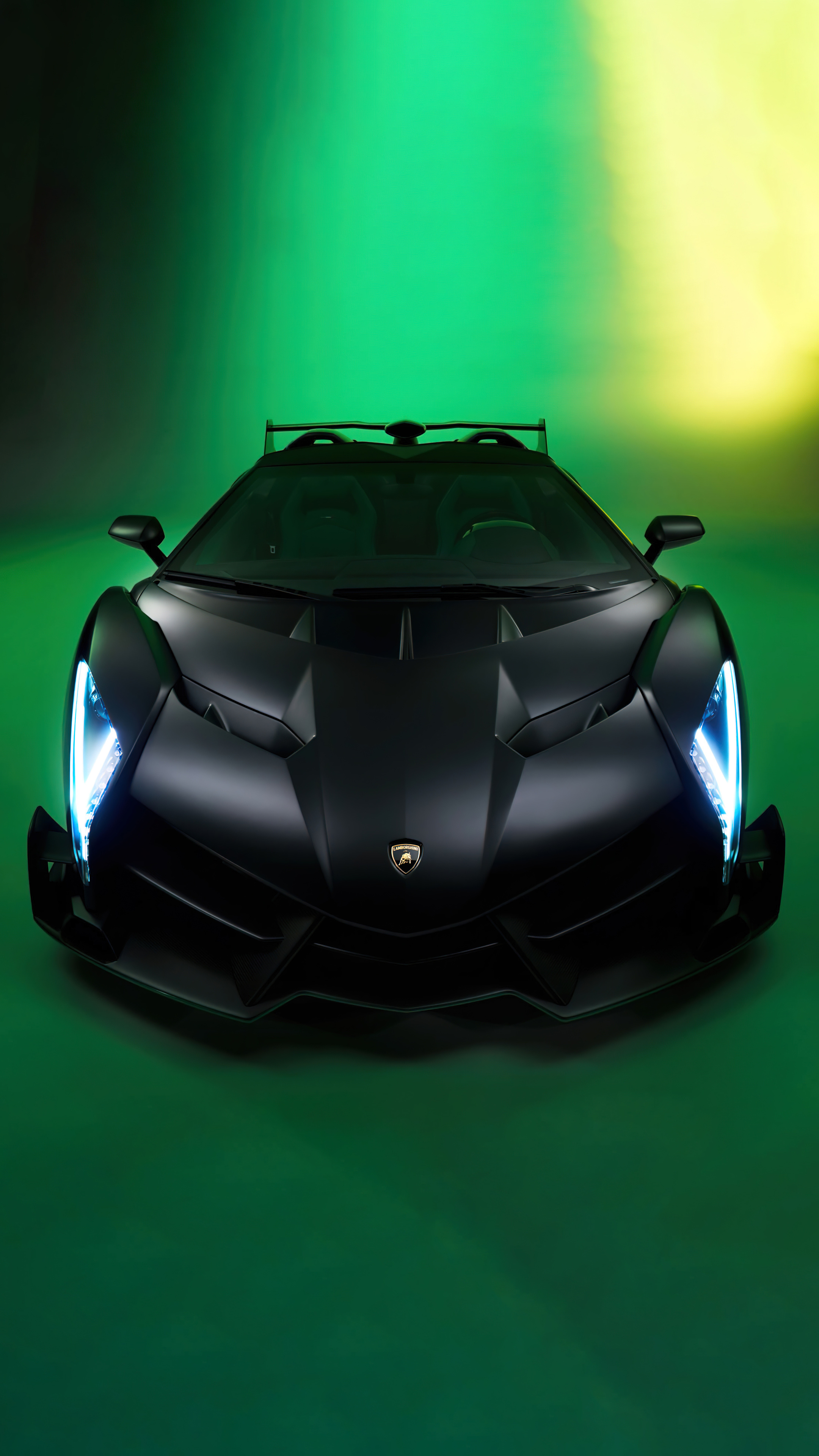 Lamborghini Veneno, Black Veneno, 5K wallpaper, Stunning beauty, 2160x3840 4K Phone