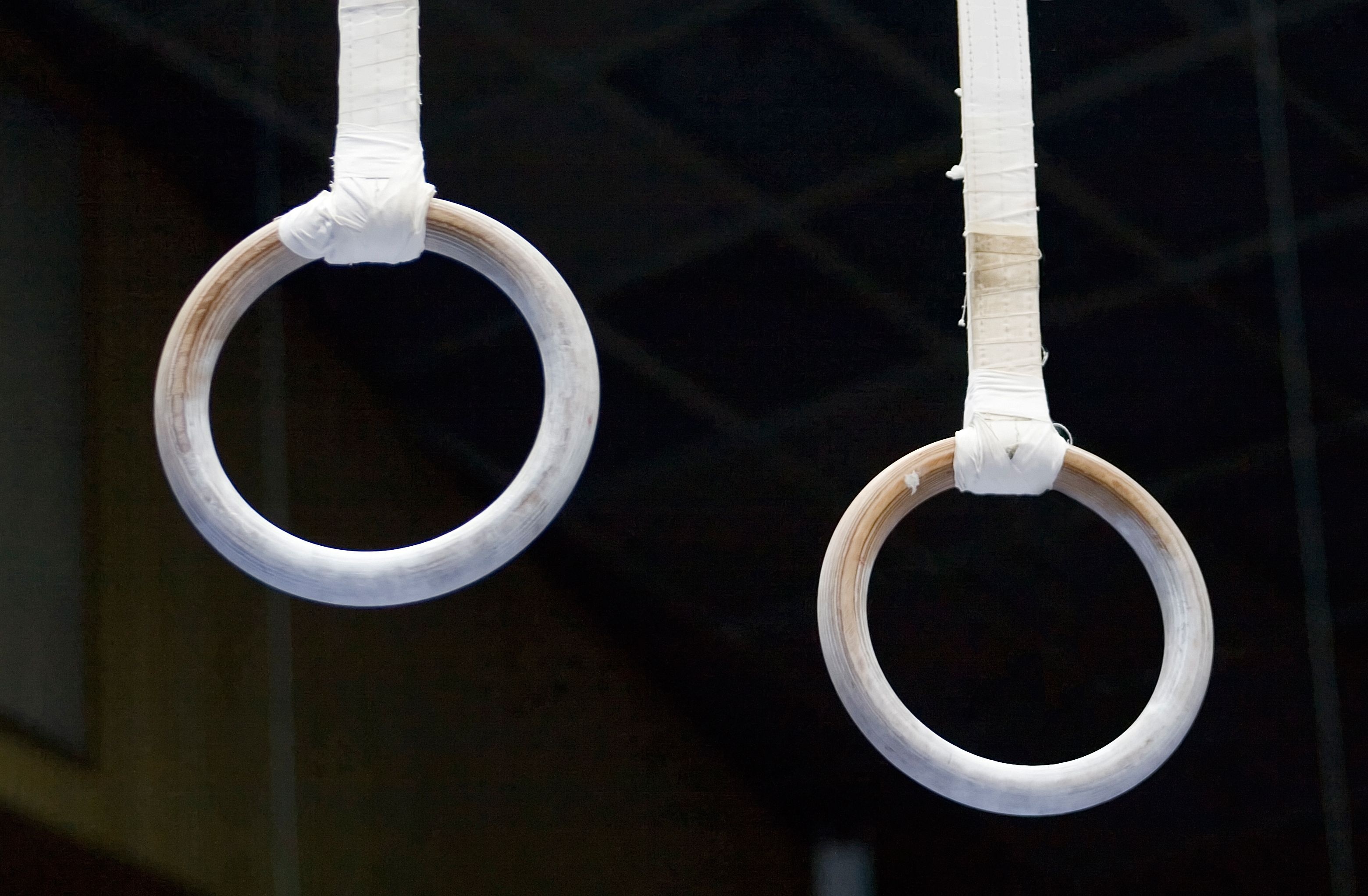 Rings (Gymnastics): Equipment for training, Mounting gymnastic rings. 3120x2050 HD Background.