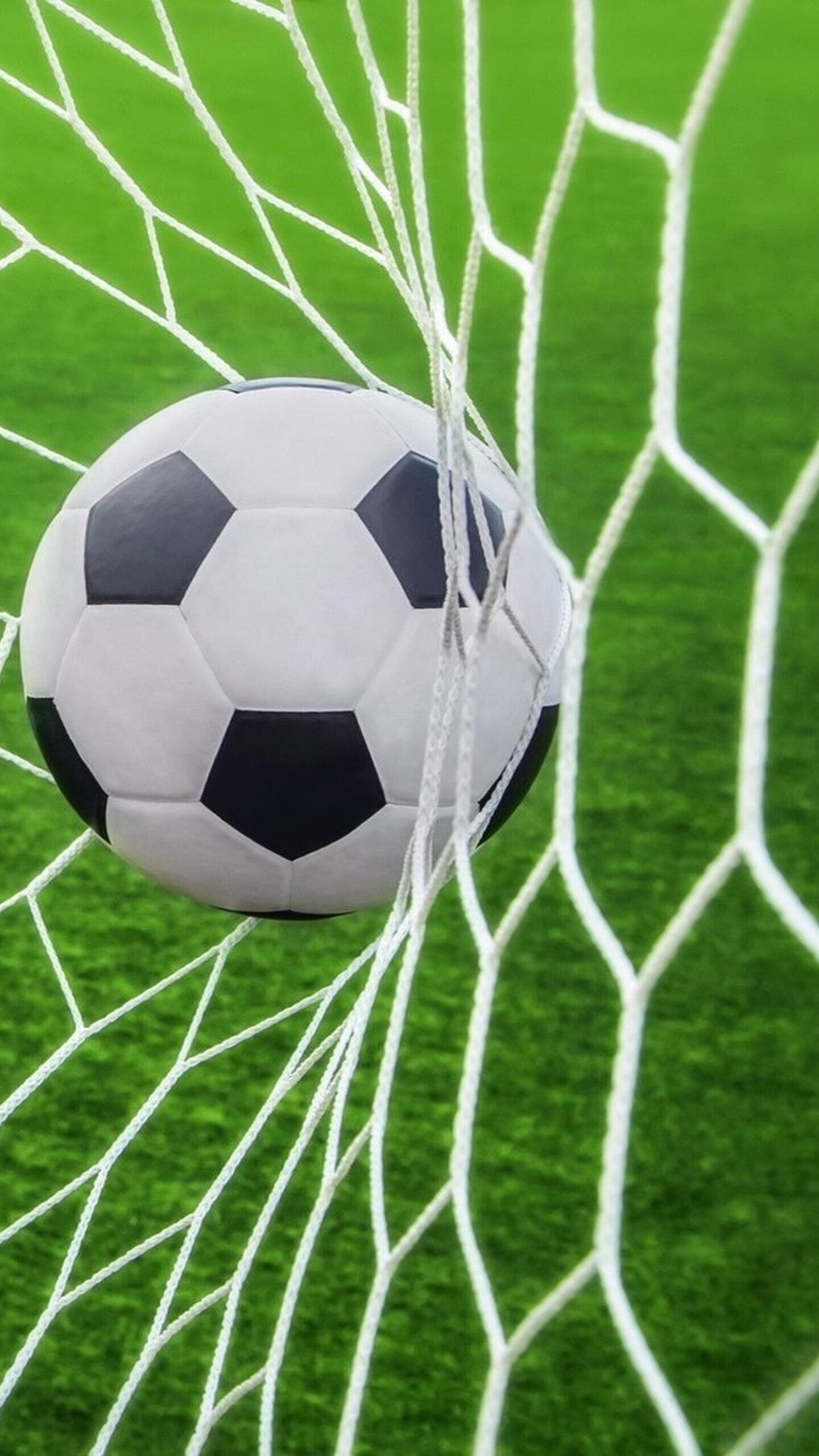 Goal (Sports): Soccer ball, Team sport, Football goal post nets, Made to be hung behind the goal post to catch the footballs. 1440x2560 HD Background.