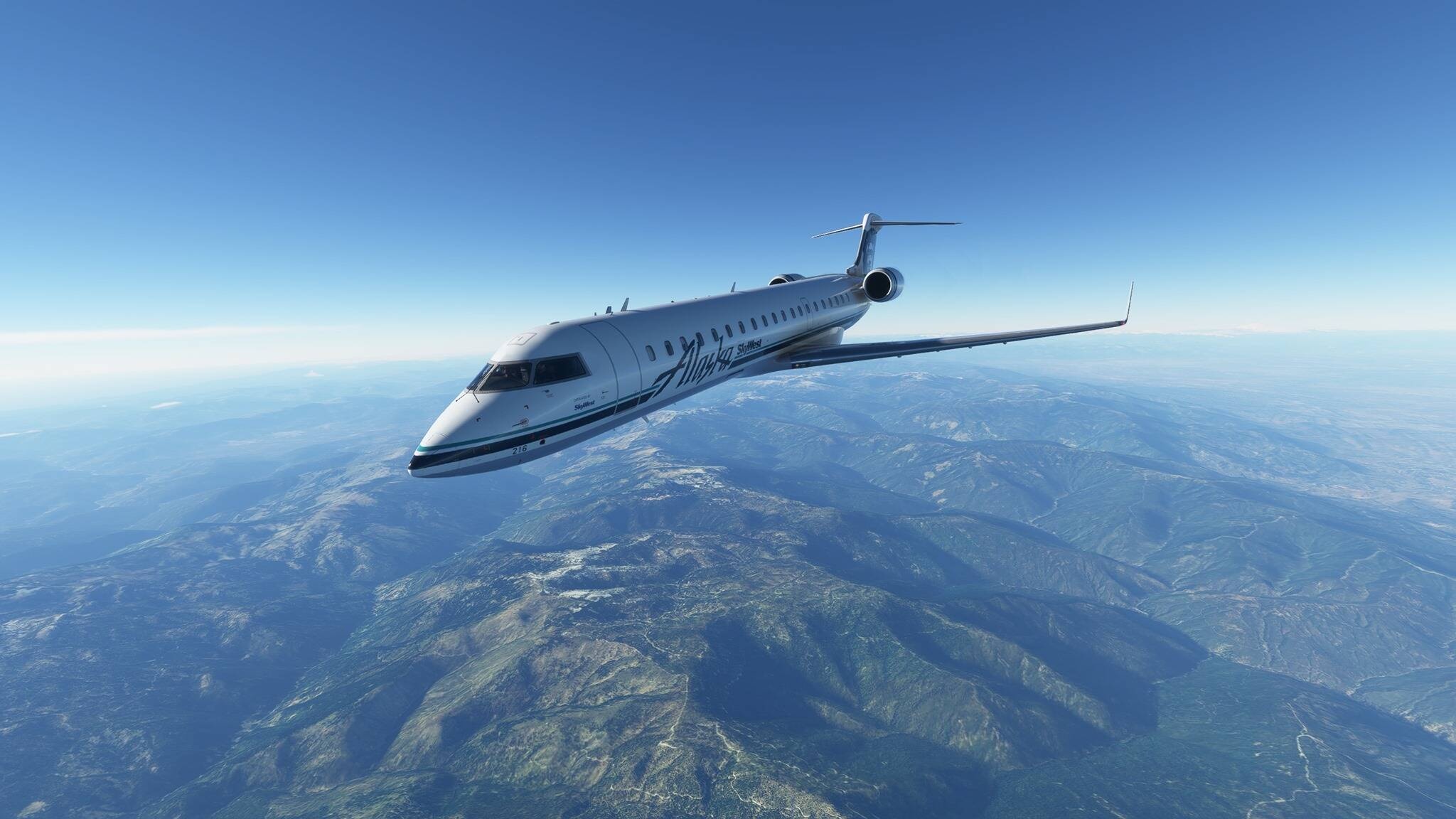 Bombardier CRJ 700, Flight KPDX to KSFO, User Screenshot, Microsoft Flight Simulator, 2050x1160 HD Desktop