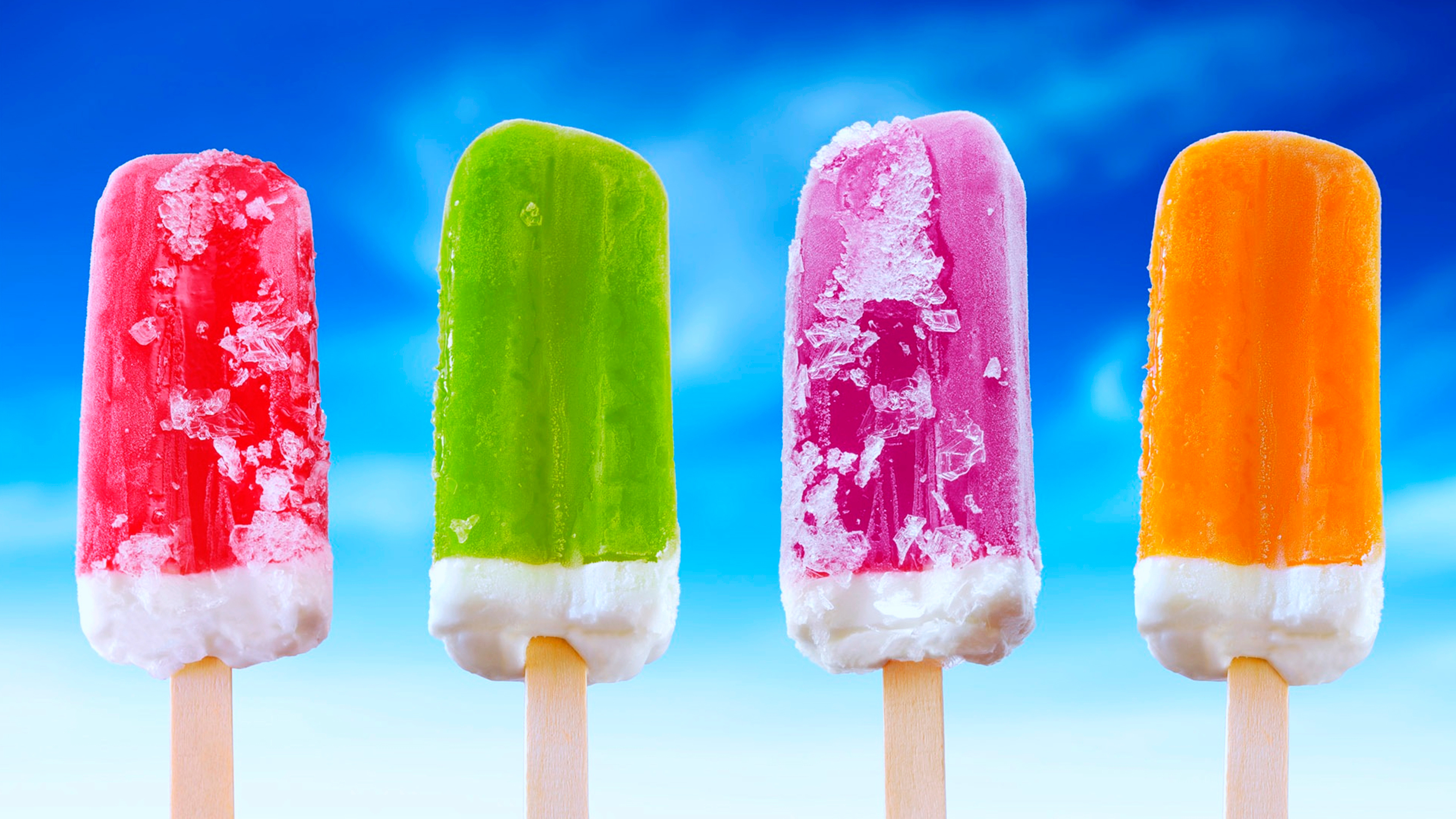 Refreshing summer treat, Colorful popsicles, Sweet frozen delight, Mouth-watering dessert, 3840x2160 4K Desktop