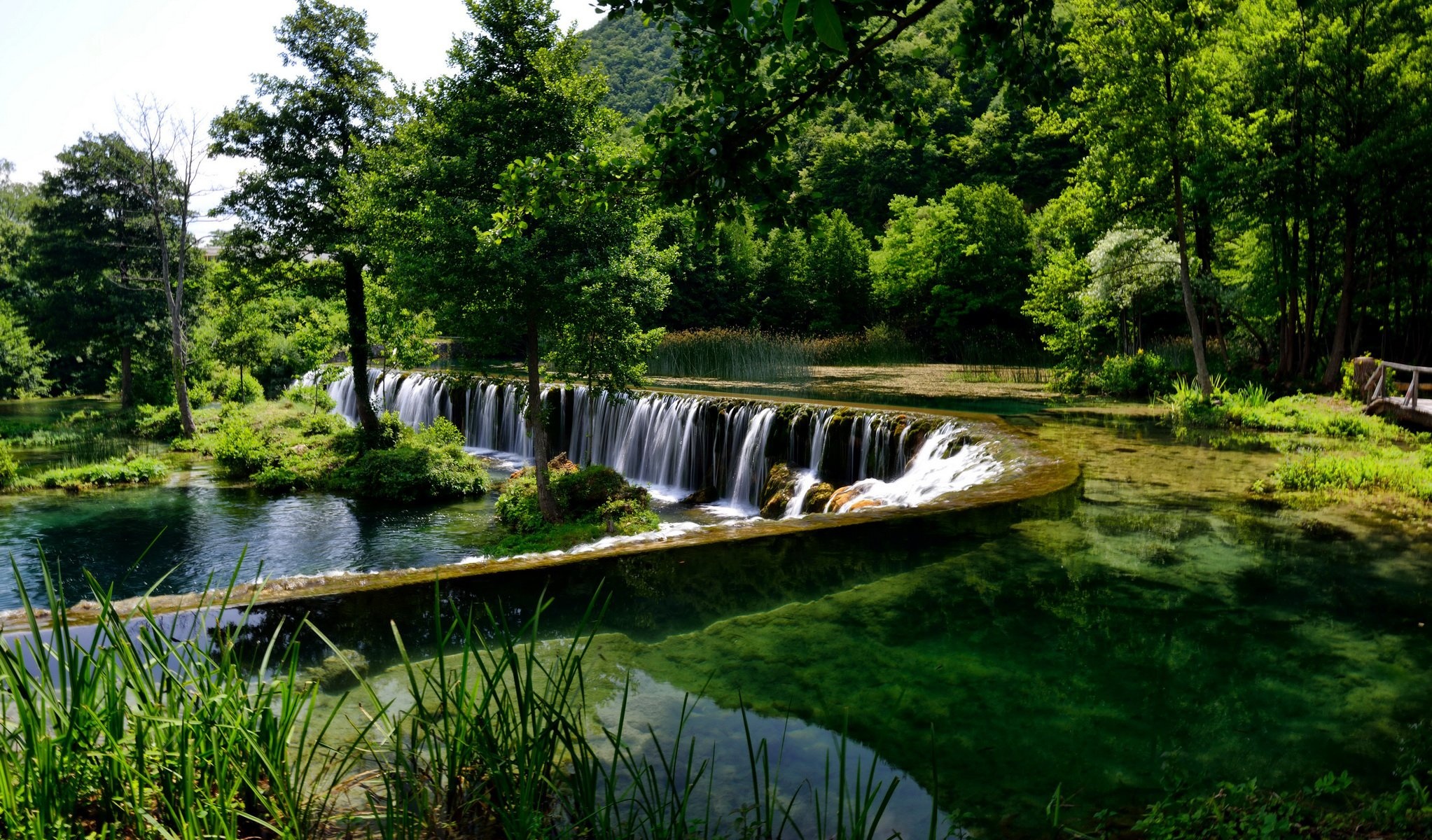 Bosnia and Herzegovina, River waterfall, Scenic scenery, Nature wallpapers, 2050x1200 HD Desktop