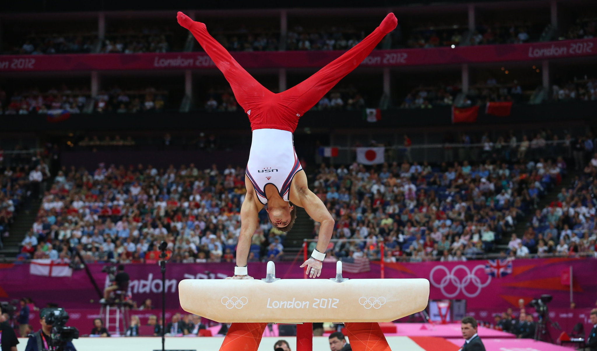 Pommel Horse (Gymnastics): U.S. Olympic Team, London, 2012, Gold medalists. 2050x1210 HD Background.
