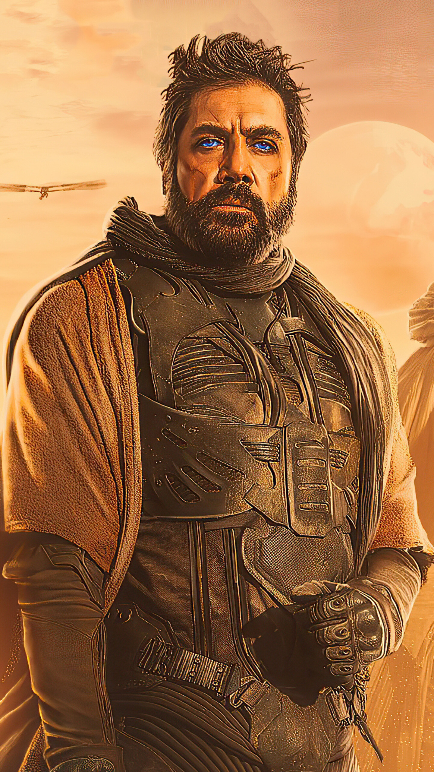 Dune (2021): Stilgar portrayed by Javier Bardem. 1440x2560 HD Wallpaper.