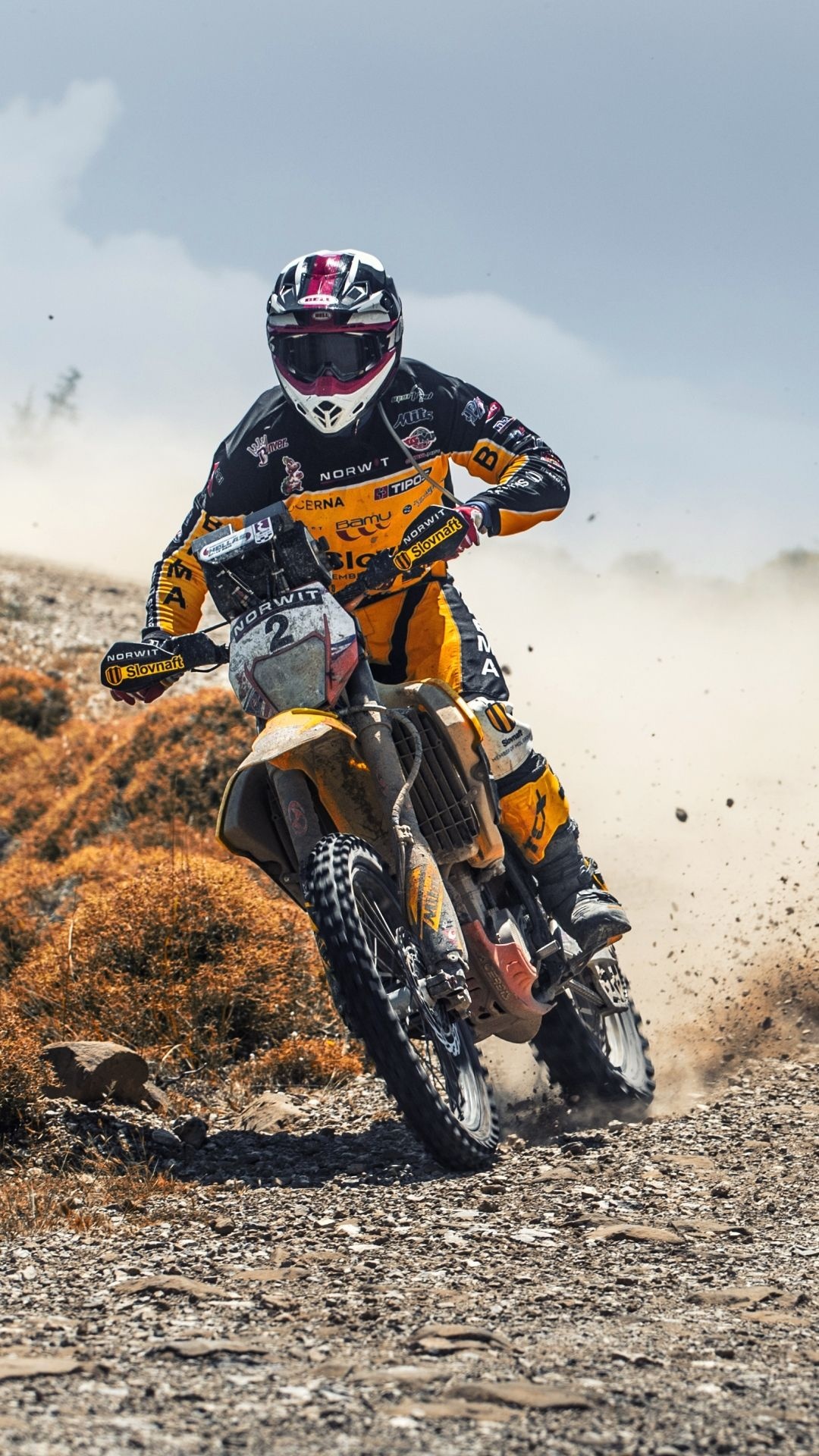 Motocross: Rocky Track, Slovenian Racer, Norwit, Extreme Sports, Motos. 1080x1920 Full HD Background.
