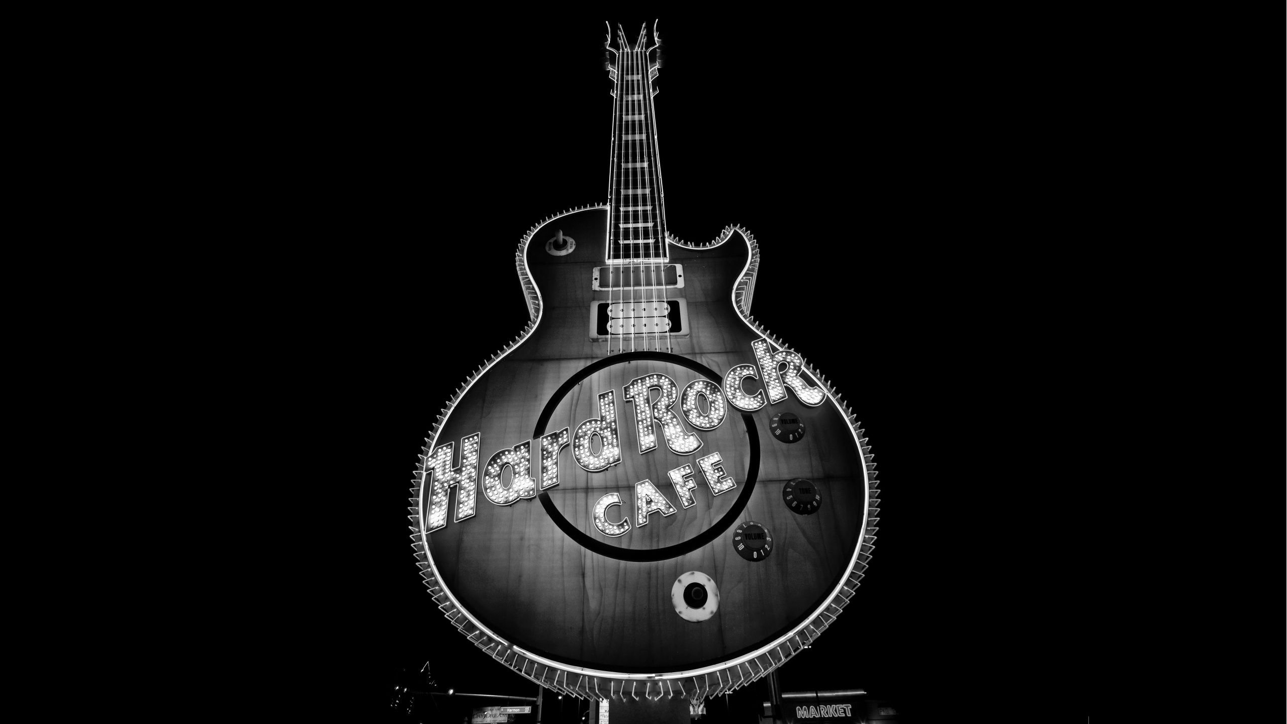 Hard rock sign, Heavy metal poster, Guitar art, Rock music imagery, 2560x1440 HD Desktop