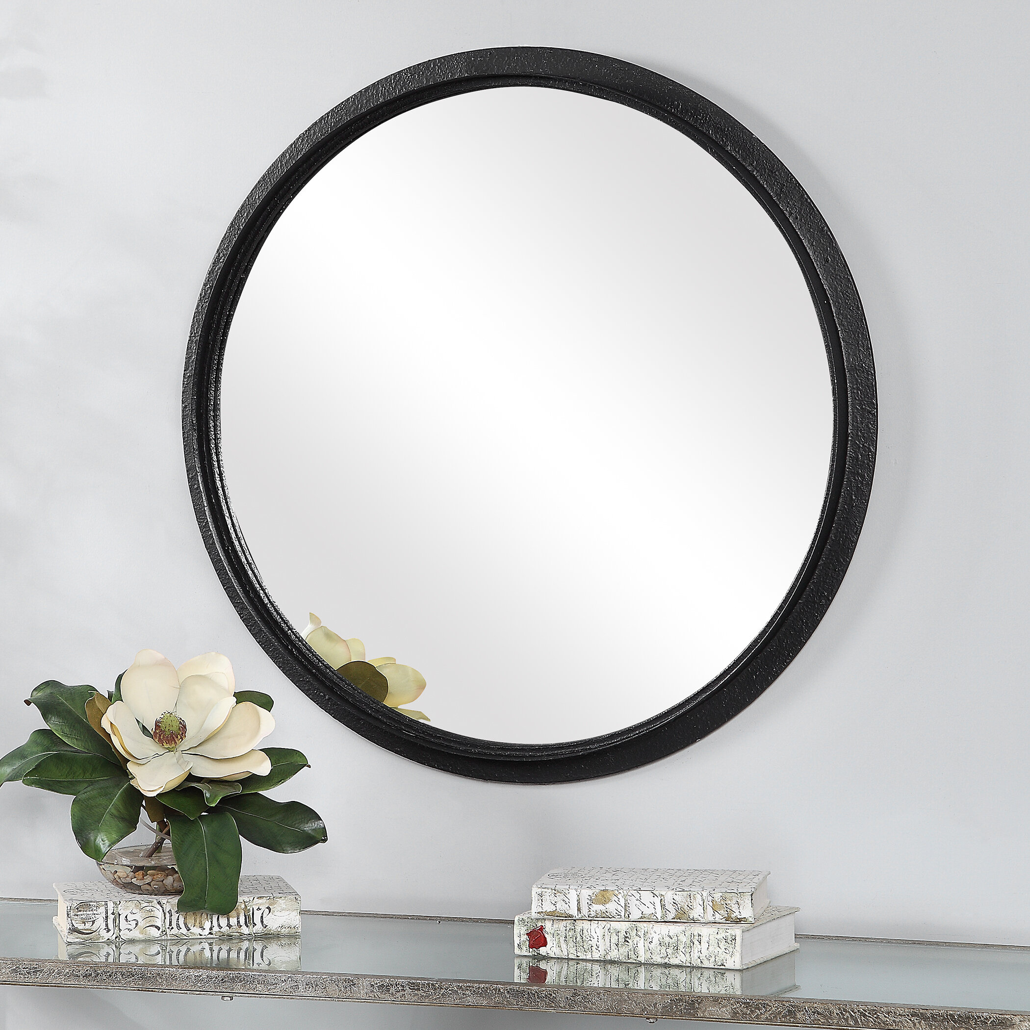Mirror: A smooth surface made of glass with reflective material painted on the underside, Interior. 2100x2100 HD Background.