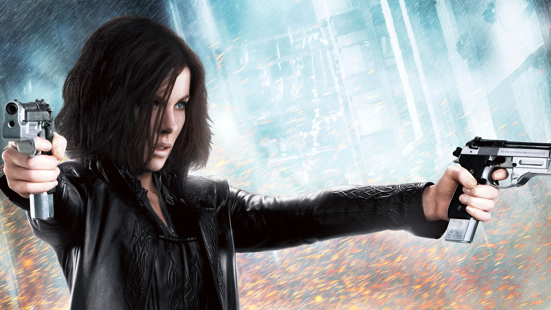 Selene (Underworld): Kate Beckinsale, Known for portrayal of another vampire fighter Anna Valerious in Van Helsing. 1920x1080 Full HD Background.