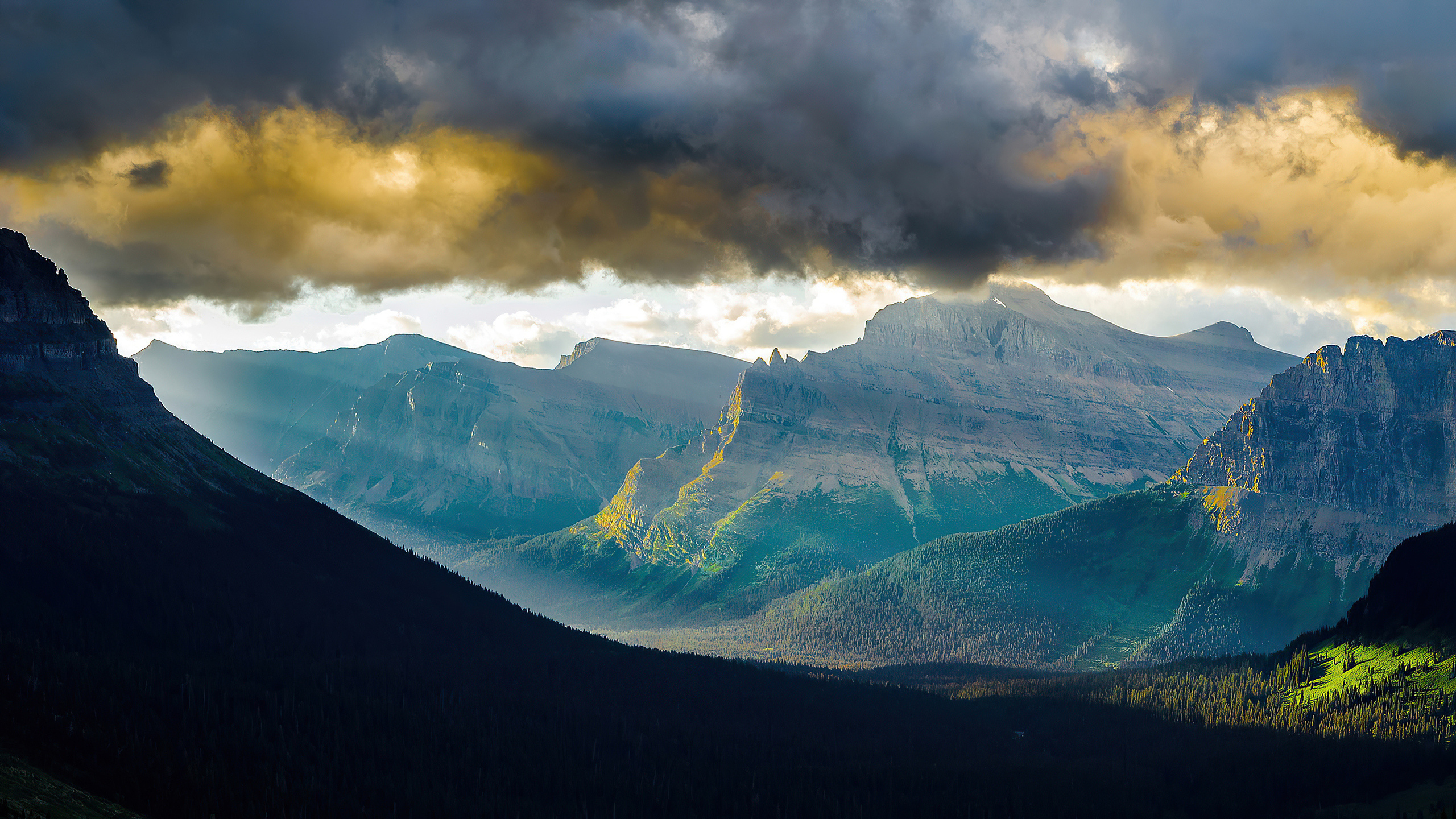 Mountains, Cliff clouds, 4K 1440p resolution, 2560x1440 HD Desktop