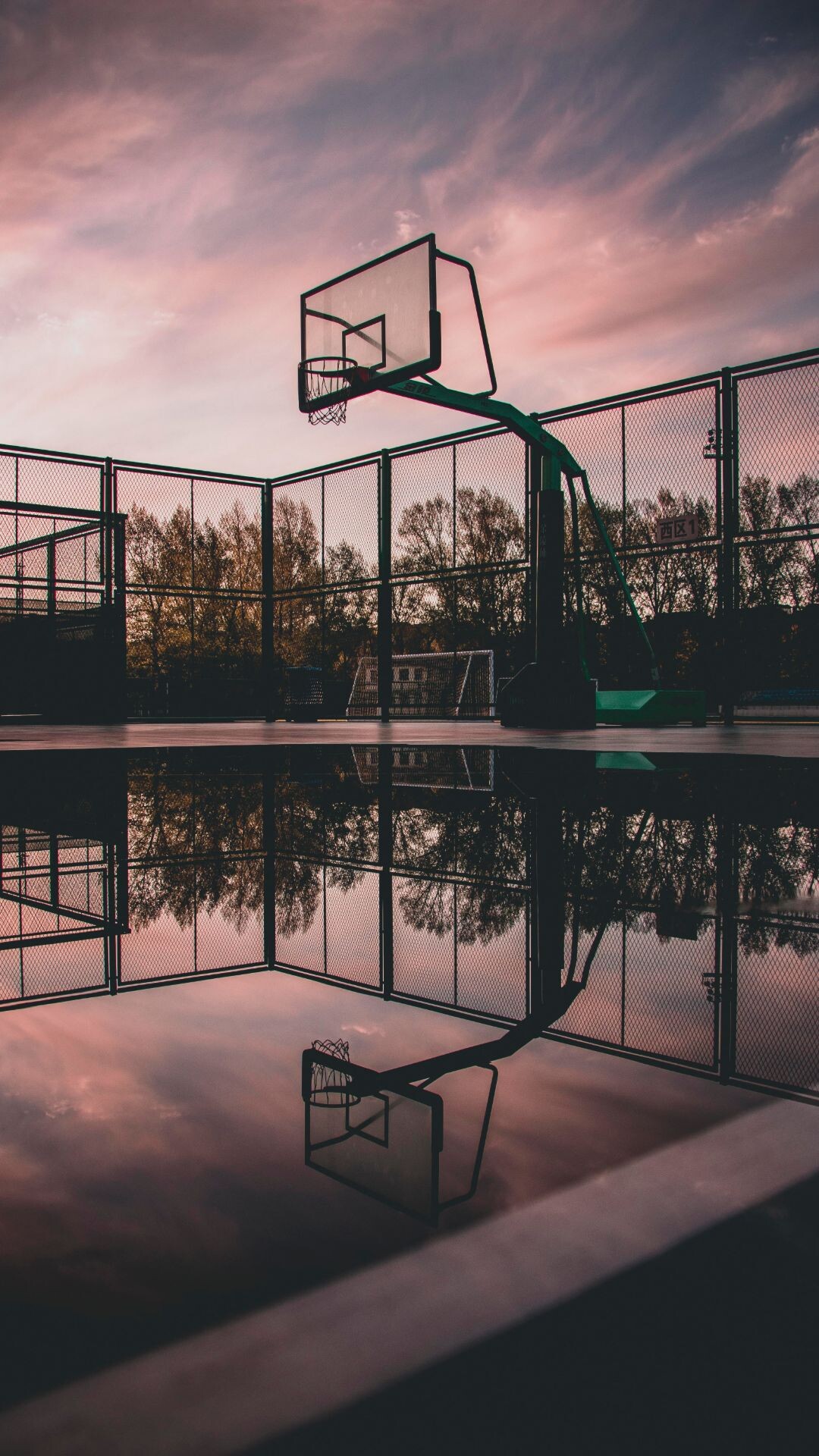 Goal (Sports): Basketball, A backboard, A piece of basketball equipment, A raised vertical board with an attached basket. 1080x1920 Full HD Background.