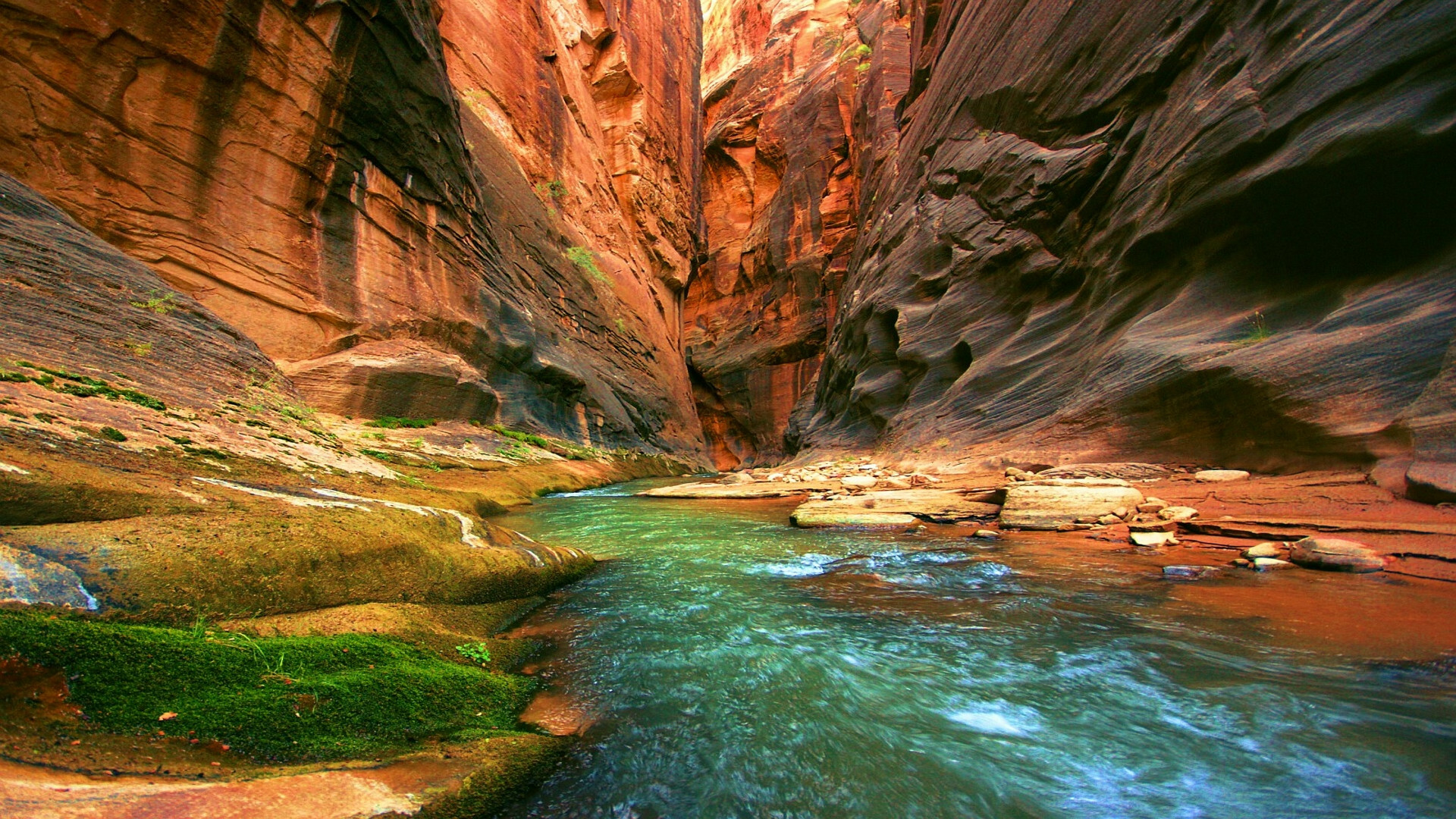River: Colorado River, Natural landscape, Bedrock, Wilderness. 1920x1080 Full HD Background.