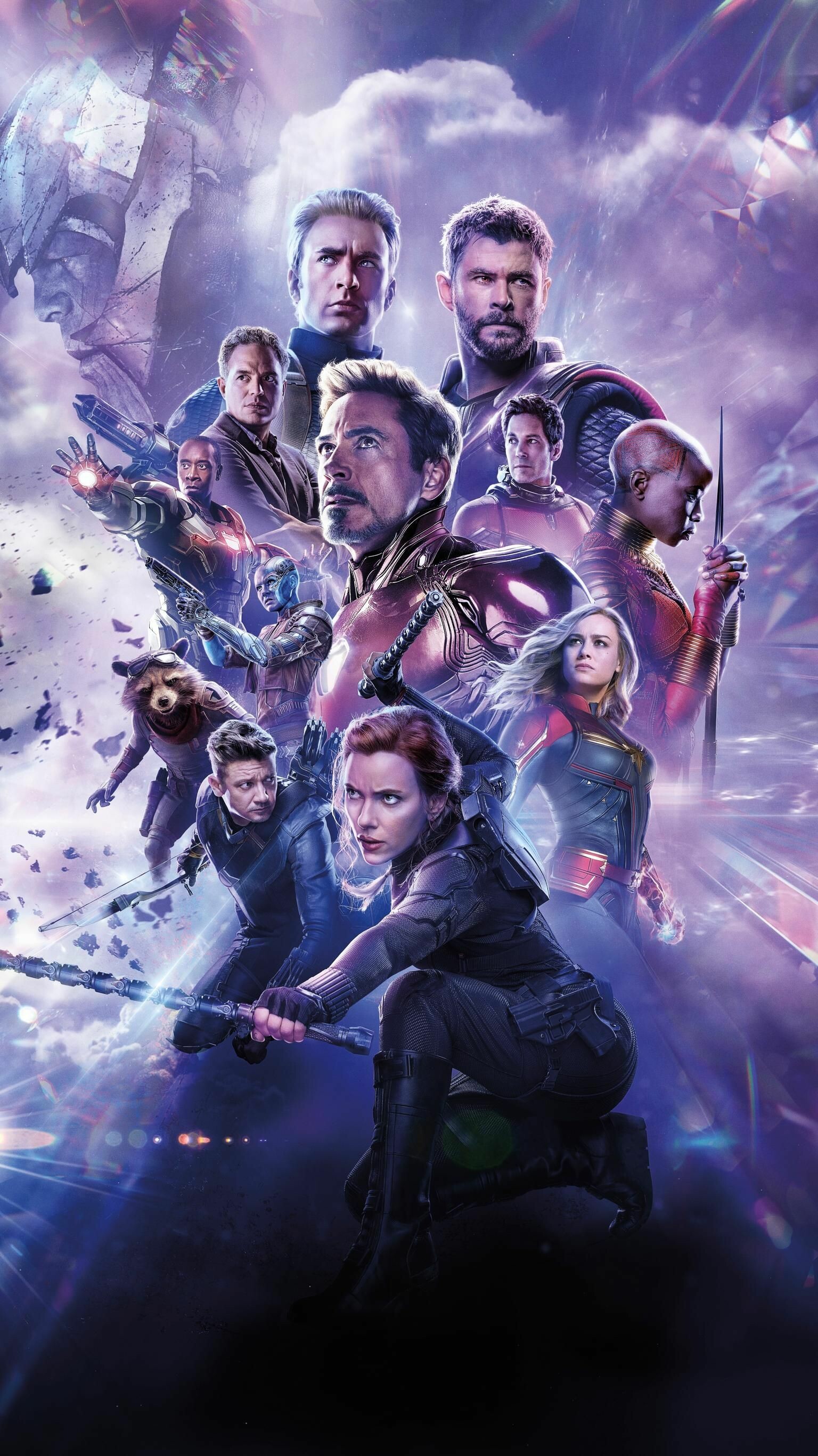 Marvel: Black Widow, Iron Man, Thor, Hawkeye, Okoye, Captain America, Carol Danvers. 1540x2740 HD Wallpaper.
