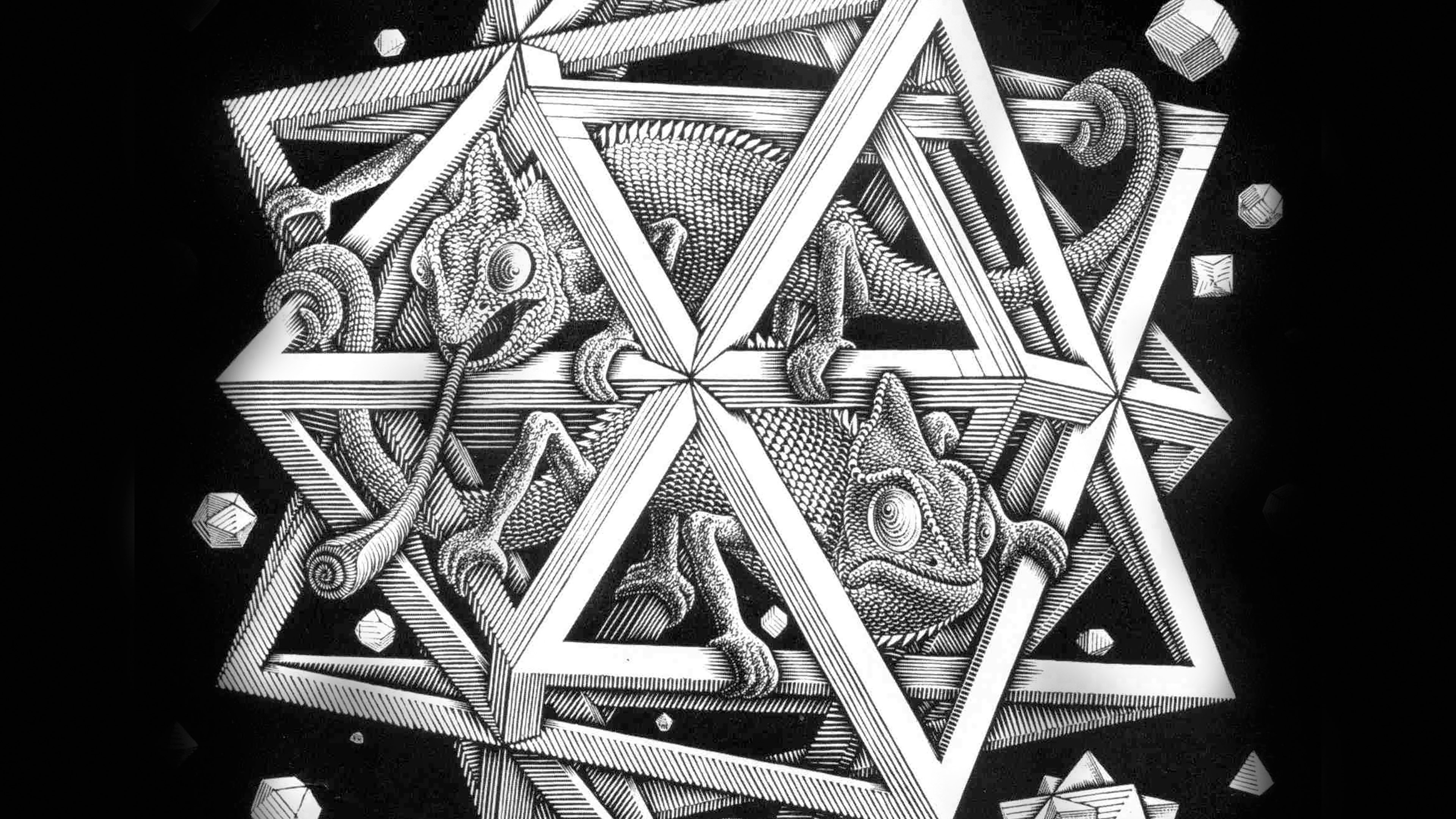 M.C. Escher, Other artist, Laptop wallpaper, Space art, 3840x2160 4K Desktop