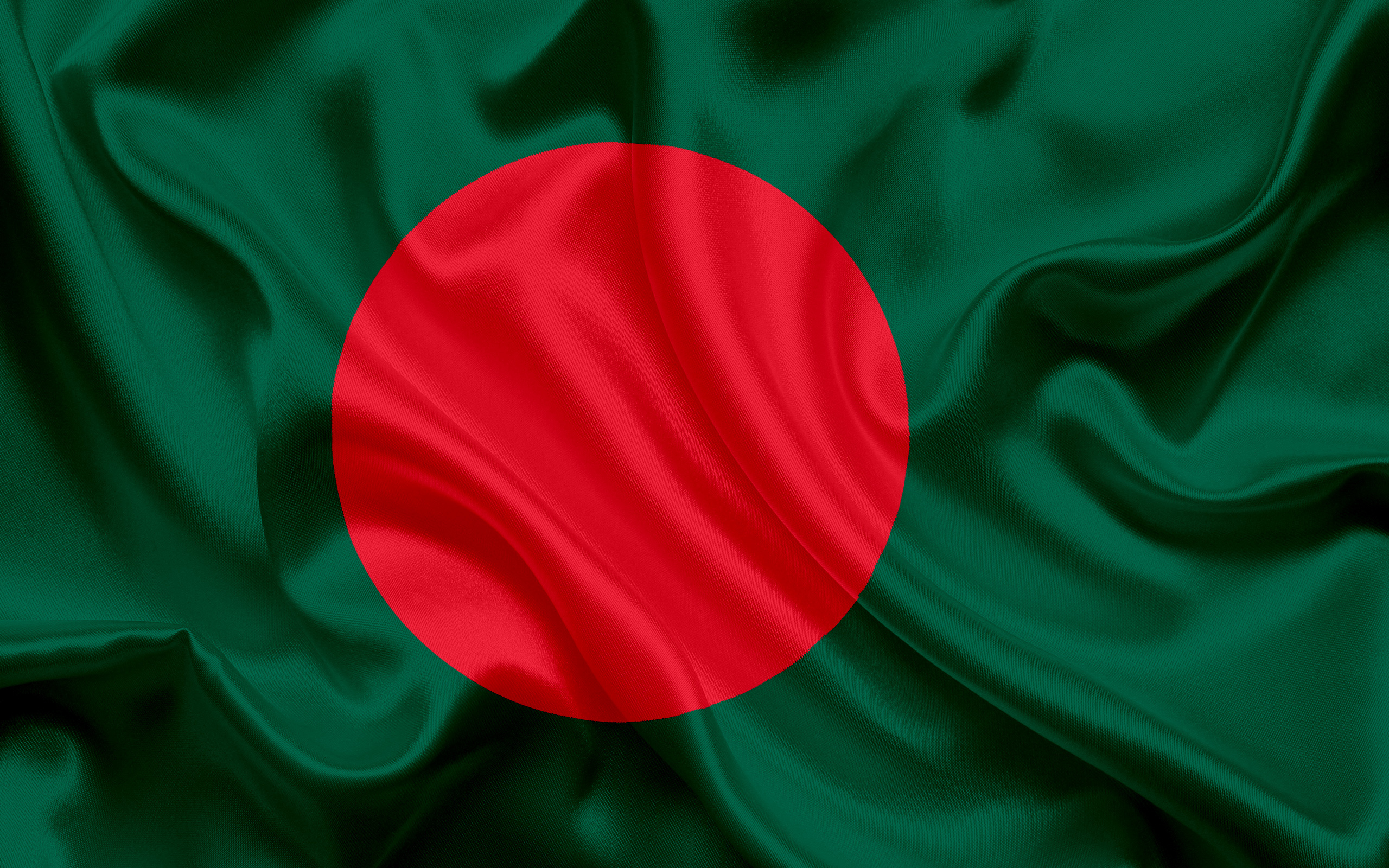 Bangladesh: Bangladeshi flag, National symbol. 2560x1600 HD Background.