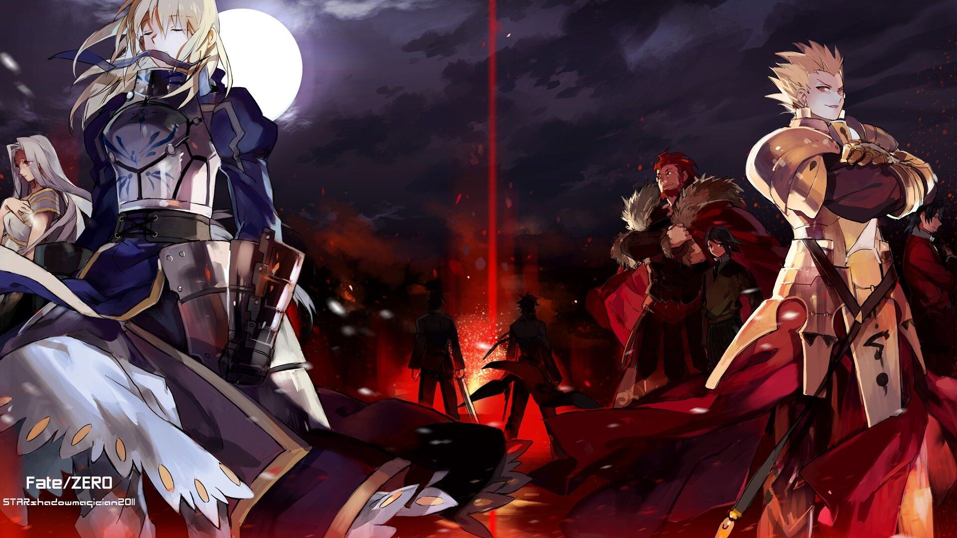Gilgamesh (Fate/Zero): Fate/stay night, Developed by Type-Moon, Originally released as an adult game for Windows on January 30, 2004. 1920x1080 Full HD Wallpaper.