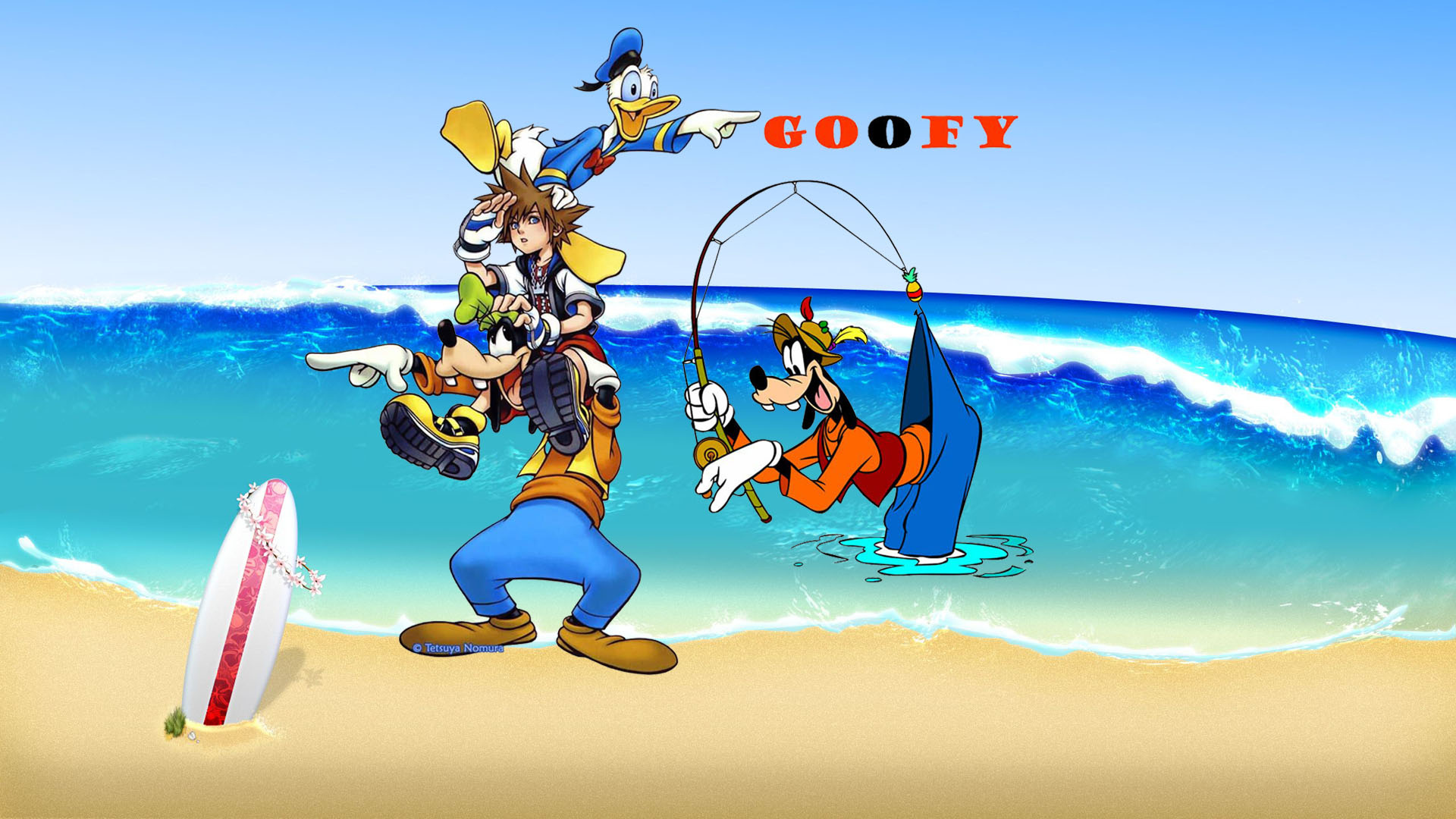 Goofy, Sora and Donald, High resolution wallpapers, Friendship, 1920x1080 Full HD Desktop