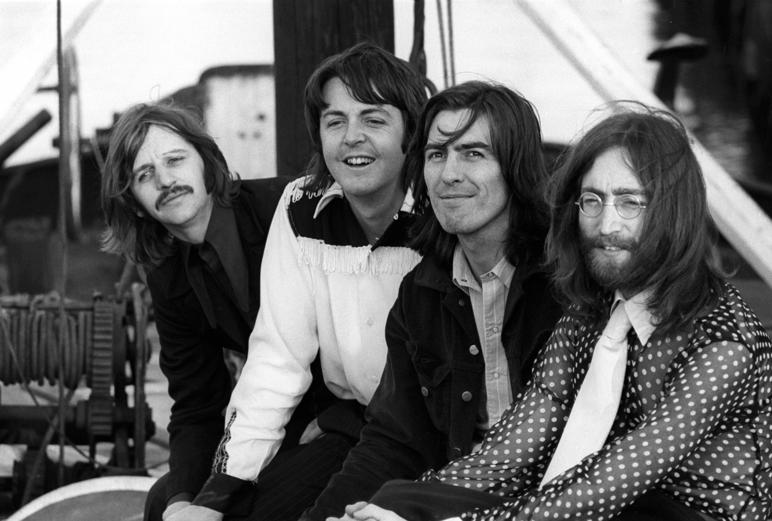 John Lennon, Iconic band, Beatles reunion, Monochrome wallpaper, 2560x1730 HD Desktop