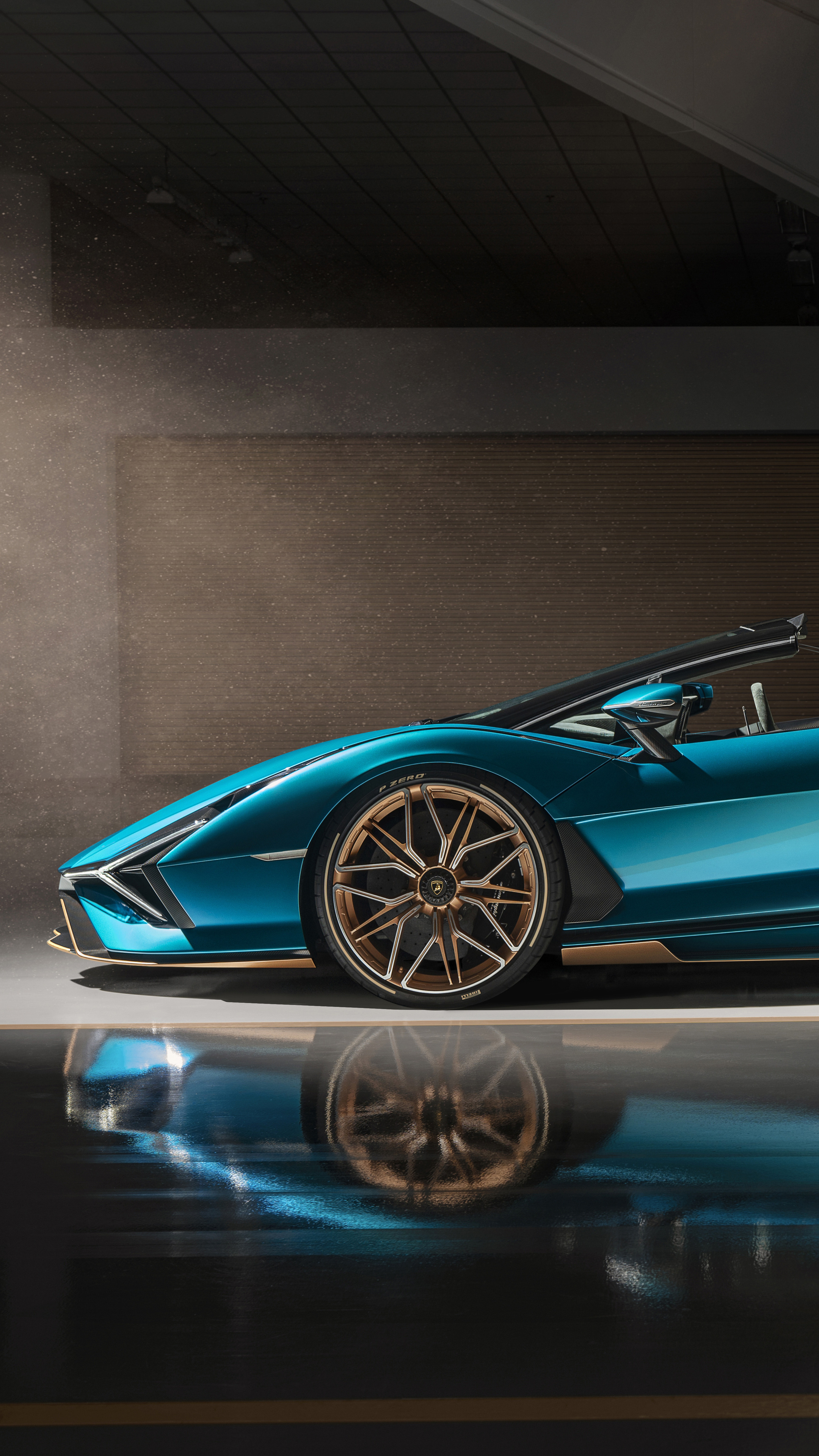 Lamborghini Sian Roadster, 2020 side view, 8K Sony Xperia X, XZ Z5, 2160x3840 4K Phone