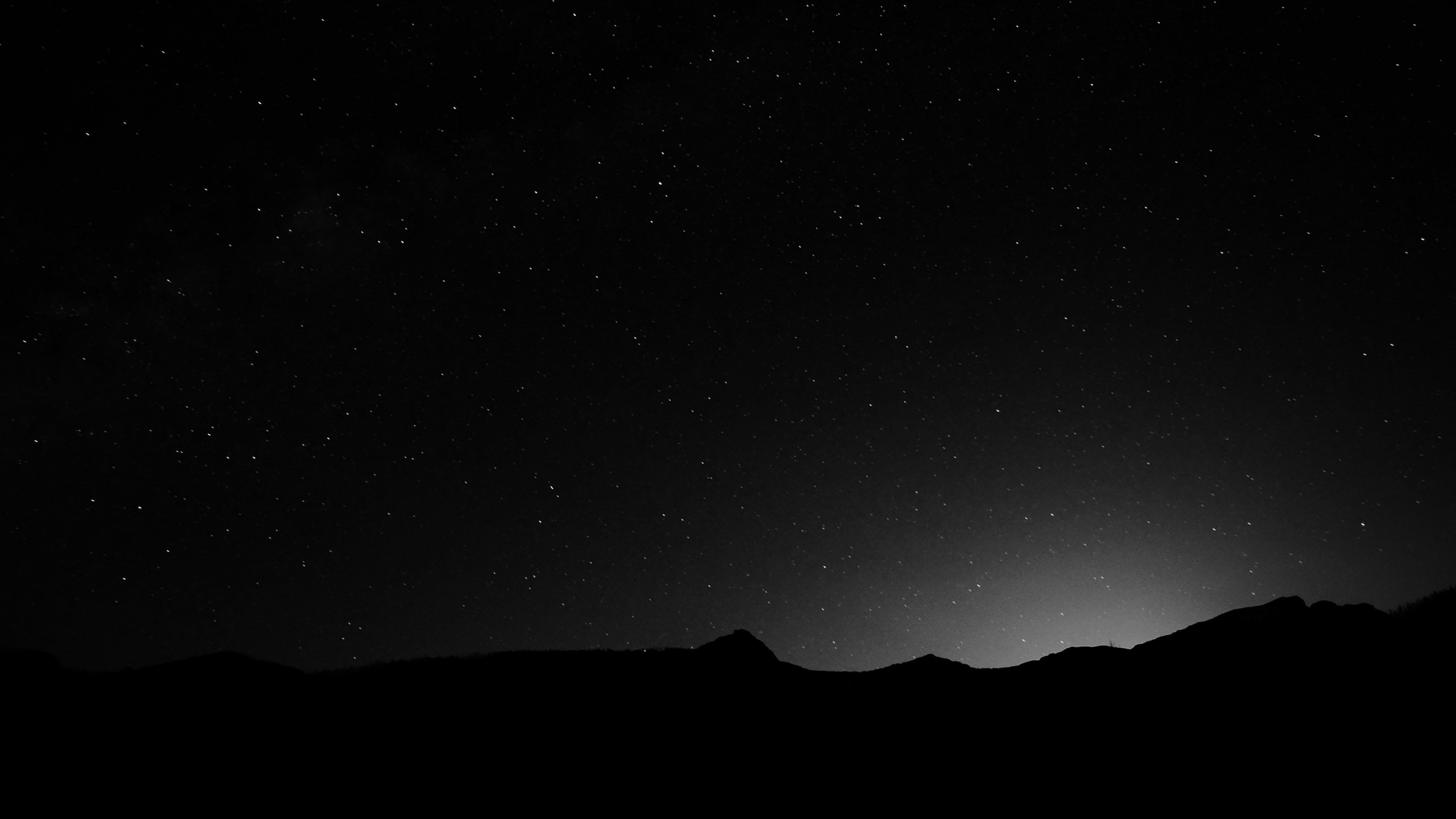 Night sky, white mountains, natural scene, serene nightfall, 3840x2160 4K Desktop