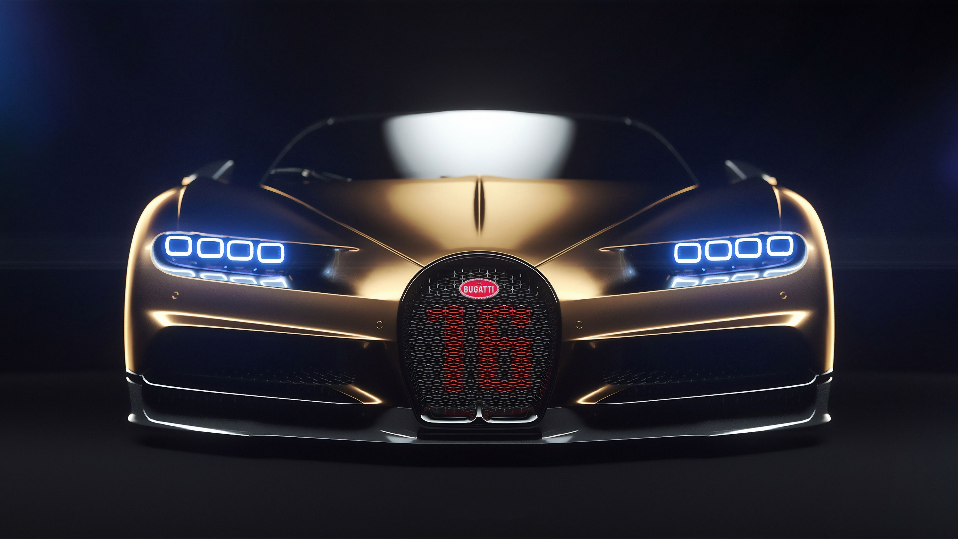 Bugatti Chiron, Auto excellence, Front view, Cars, 3840x2160 4K Desktop