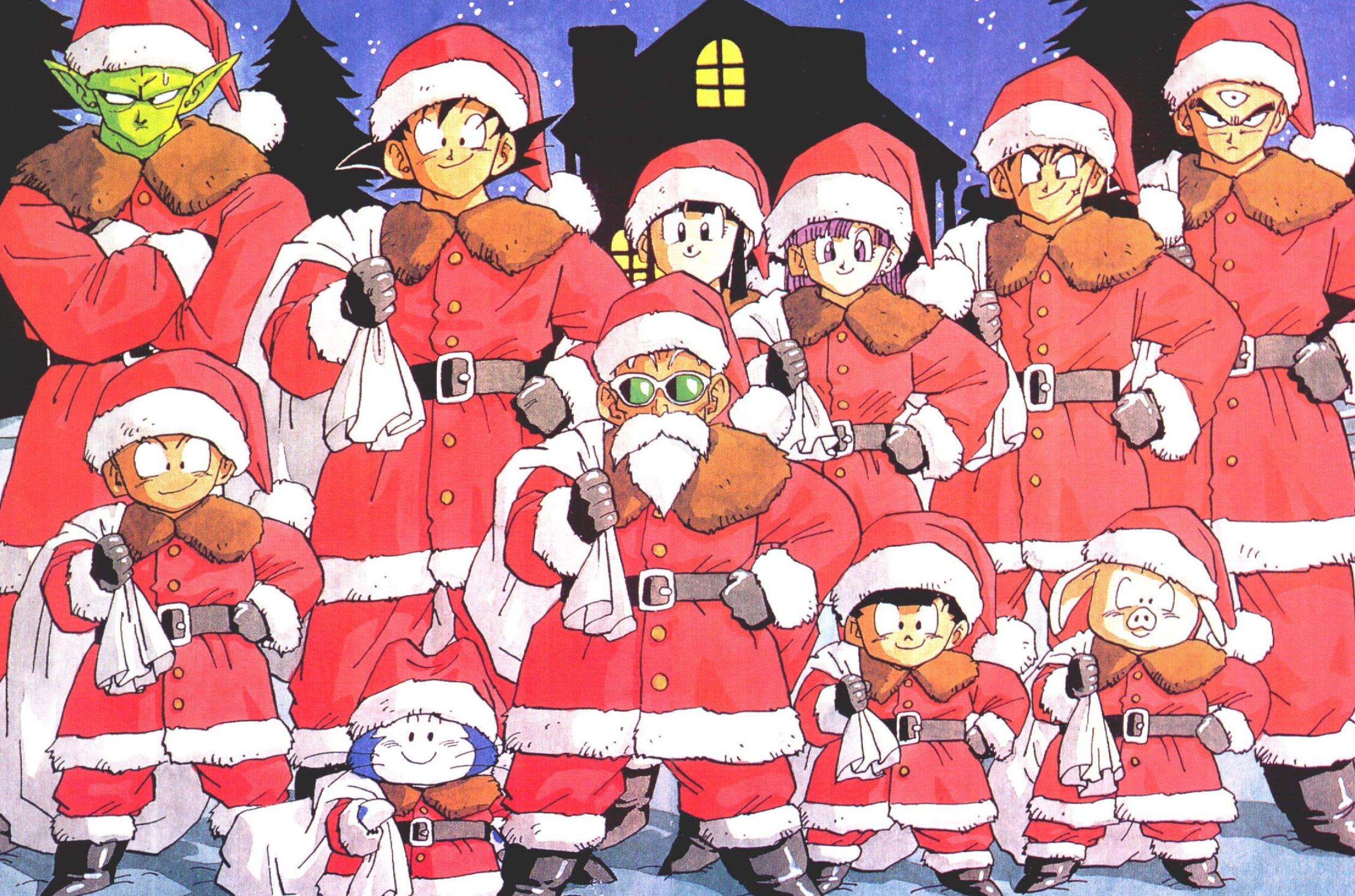 Master Roshi, Dragon Ball Christmas, Festive artwork, Heartwarming holiday spirit, 2490x1650 HD Desktop