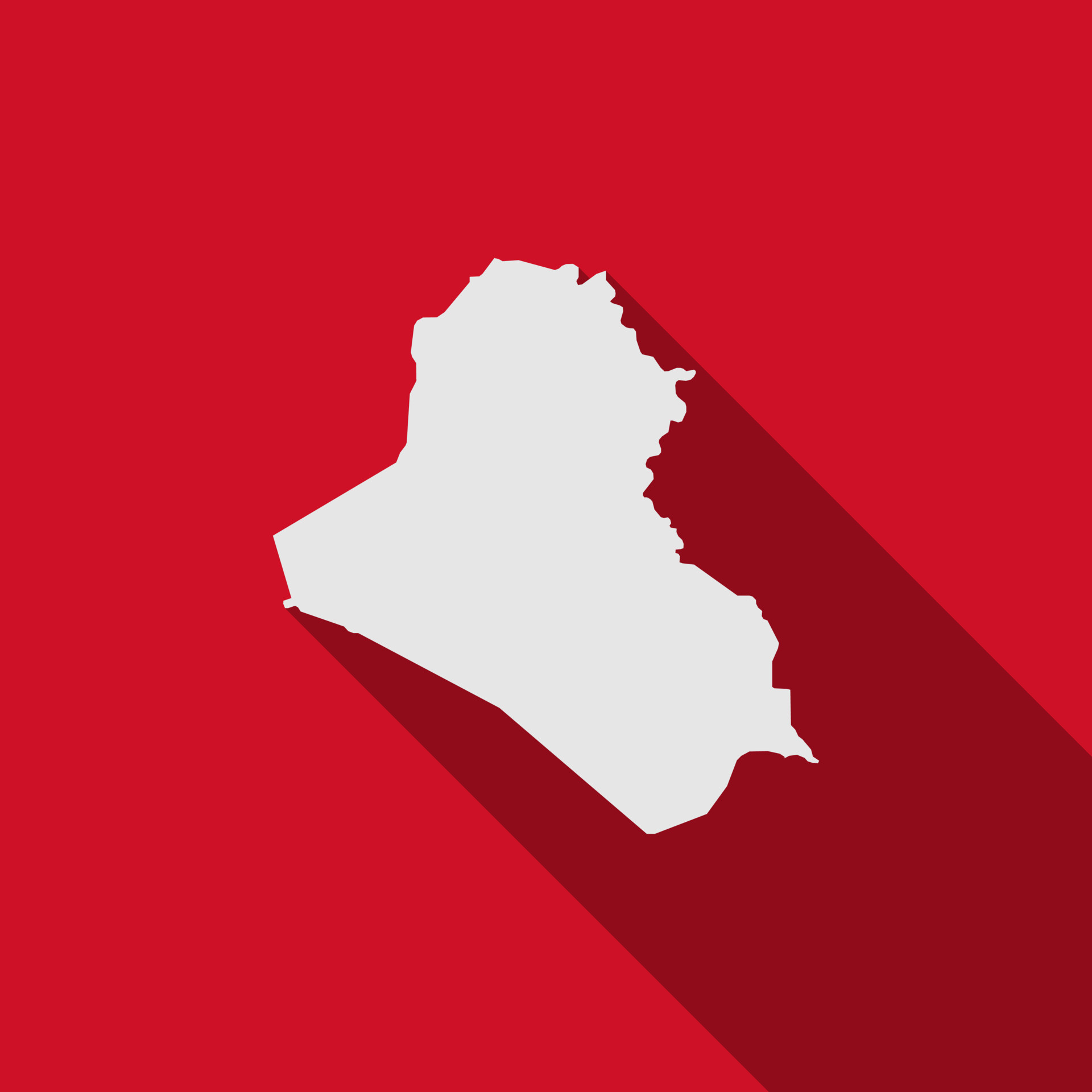 Iraq, Red Background, Long Shadow, 1920x1920 HD Handy