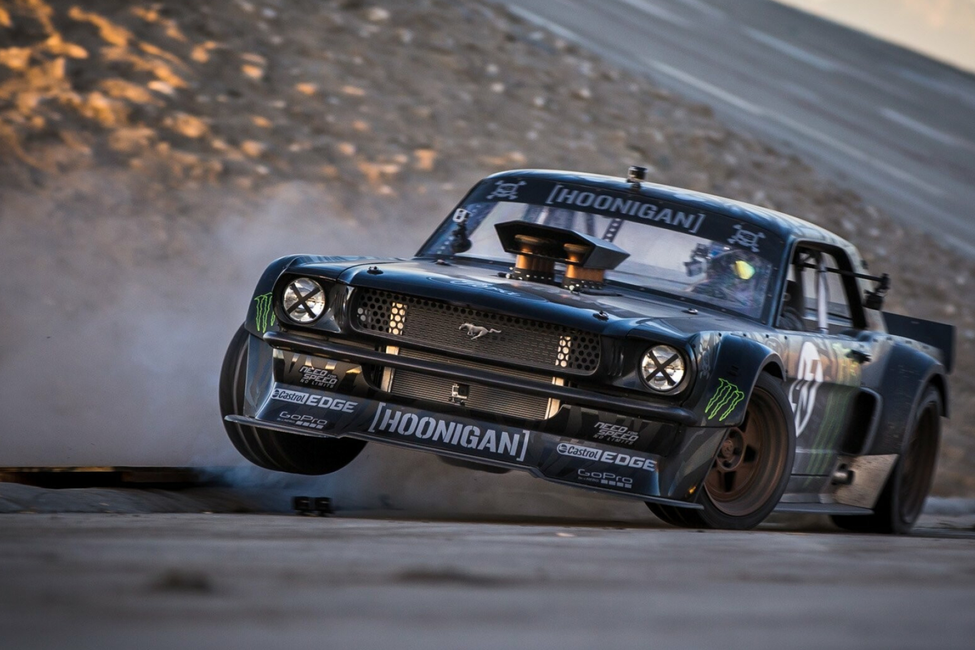 Hoonicorn: Modified 1965 Ford Mustang, Campaigned by Ken Block across a number of different Hoonigan video series. 1920x1280 HD Wallpaper.