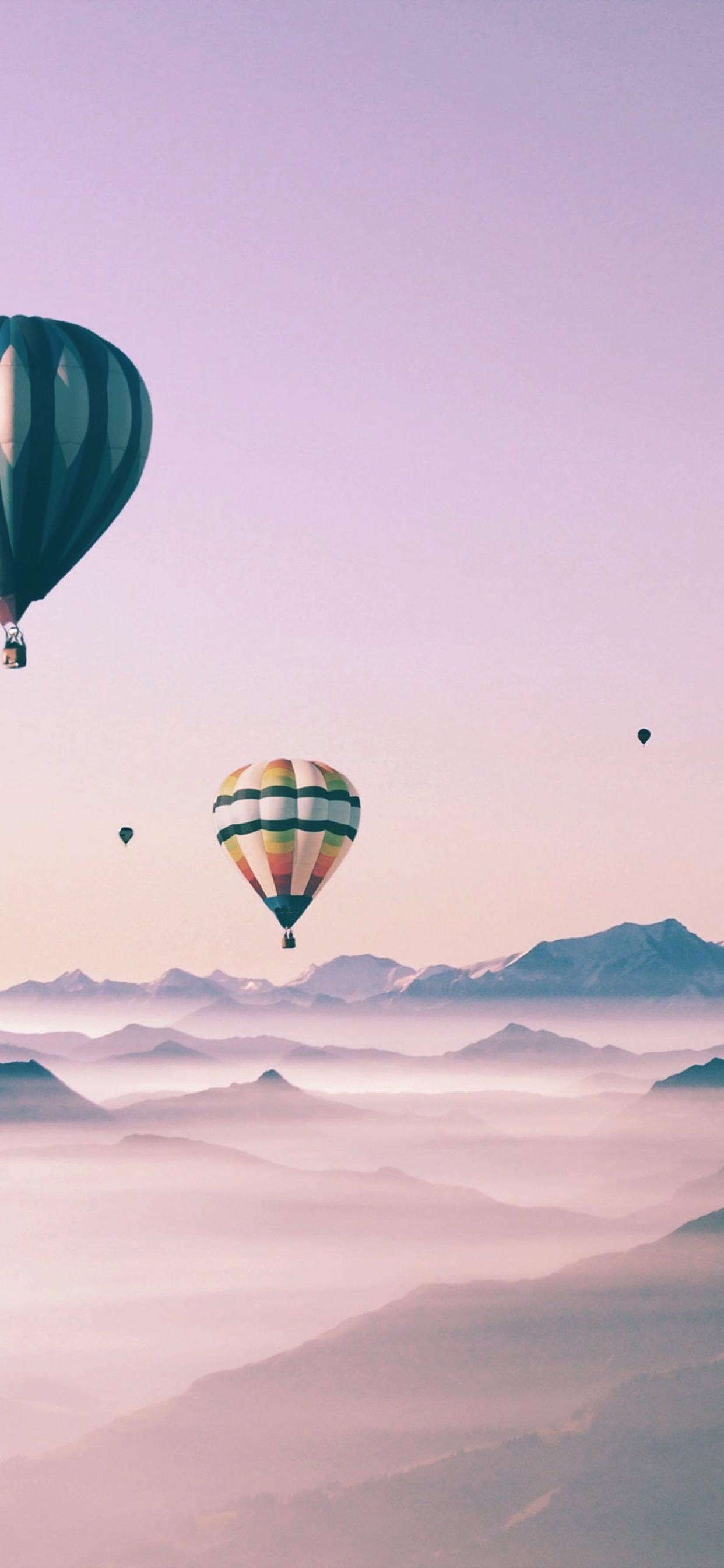 Hot Air Balloon: Wind Force, Buoyancy, Panoramic View Of Mountain Region, Aeronaut. 1250x2690 HD Background.