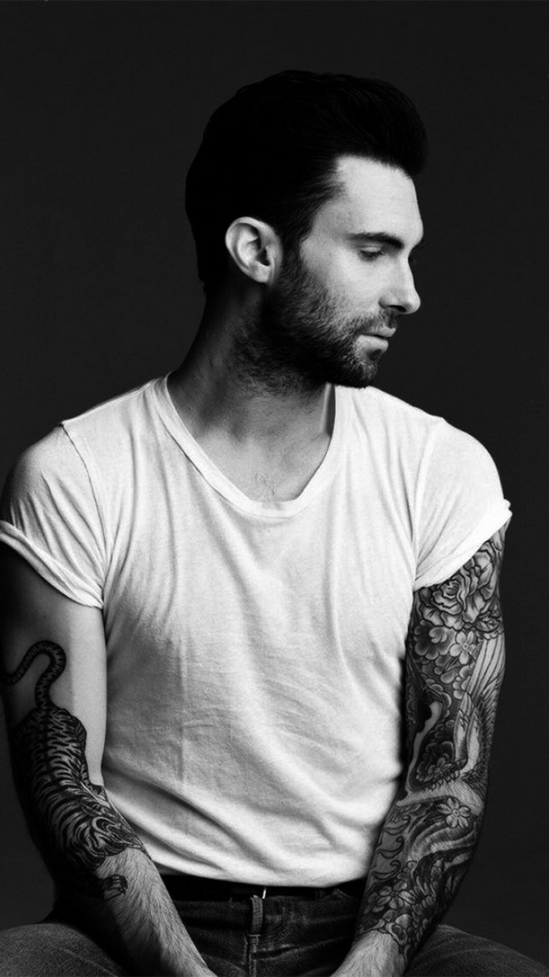 Adam Levine, Maroon 5 singer, Rock band tattoo, Japanese style, 1080x1920 Full HD Handy